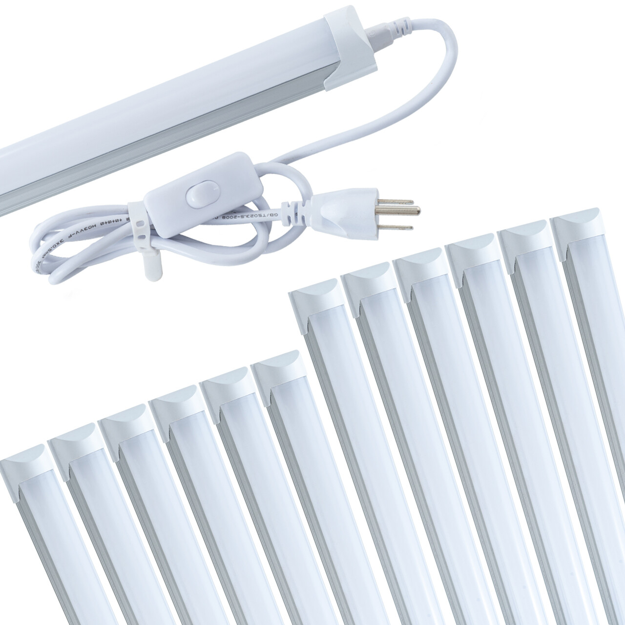 4FT 12 Pack LED Shop Lights T8 Linkable Ceiling Tube Fixture 24W Daylight 6000K 
