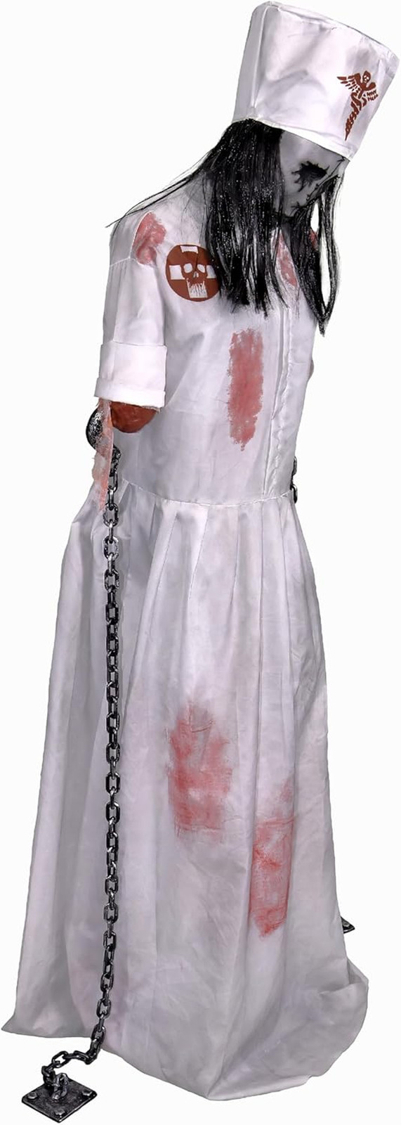 Life-Size 5.2-Ft Animatronic Convulsing Nurse by Tekky Halloween Decoration with