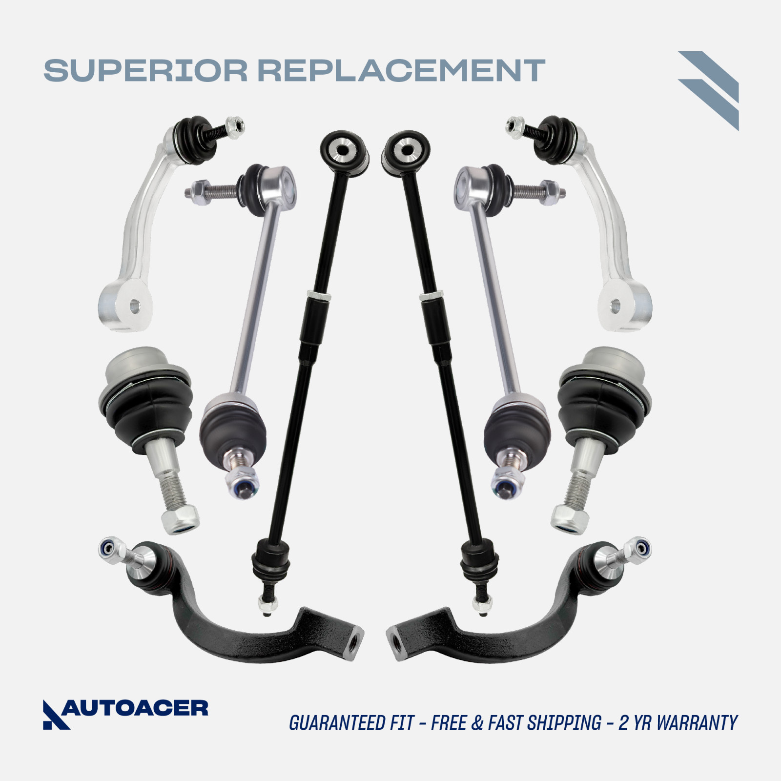 AUTOACER 10p Front Rear Links Torque Tie Rods & Ball Joints For Jaguar S-Type XJ