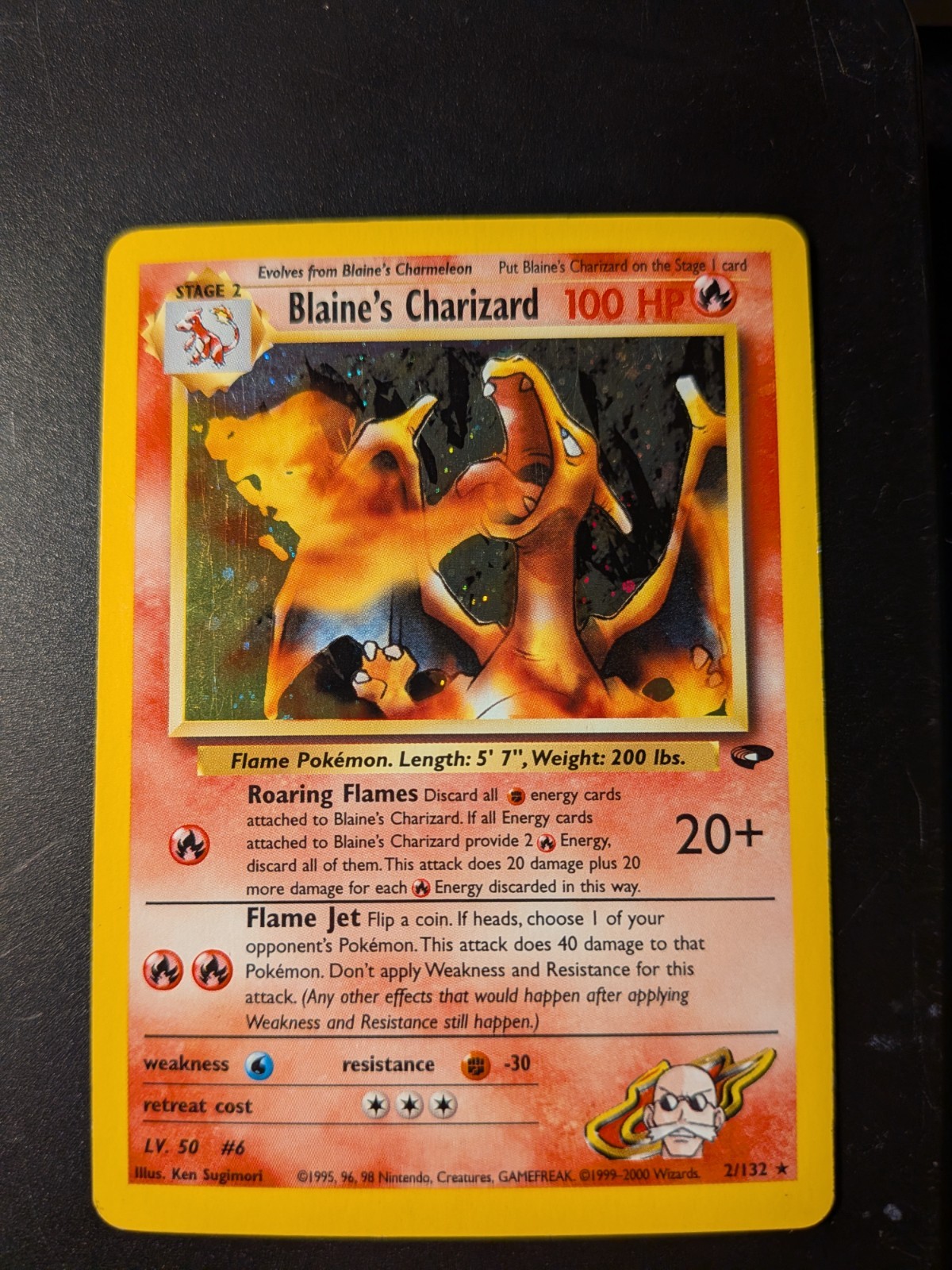 Pokemon Gym Challenge Blaine's Charizard 2/132 Holo Rare Uncorrected LP