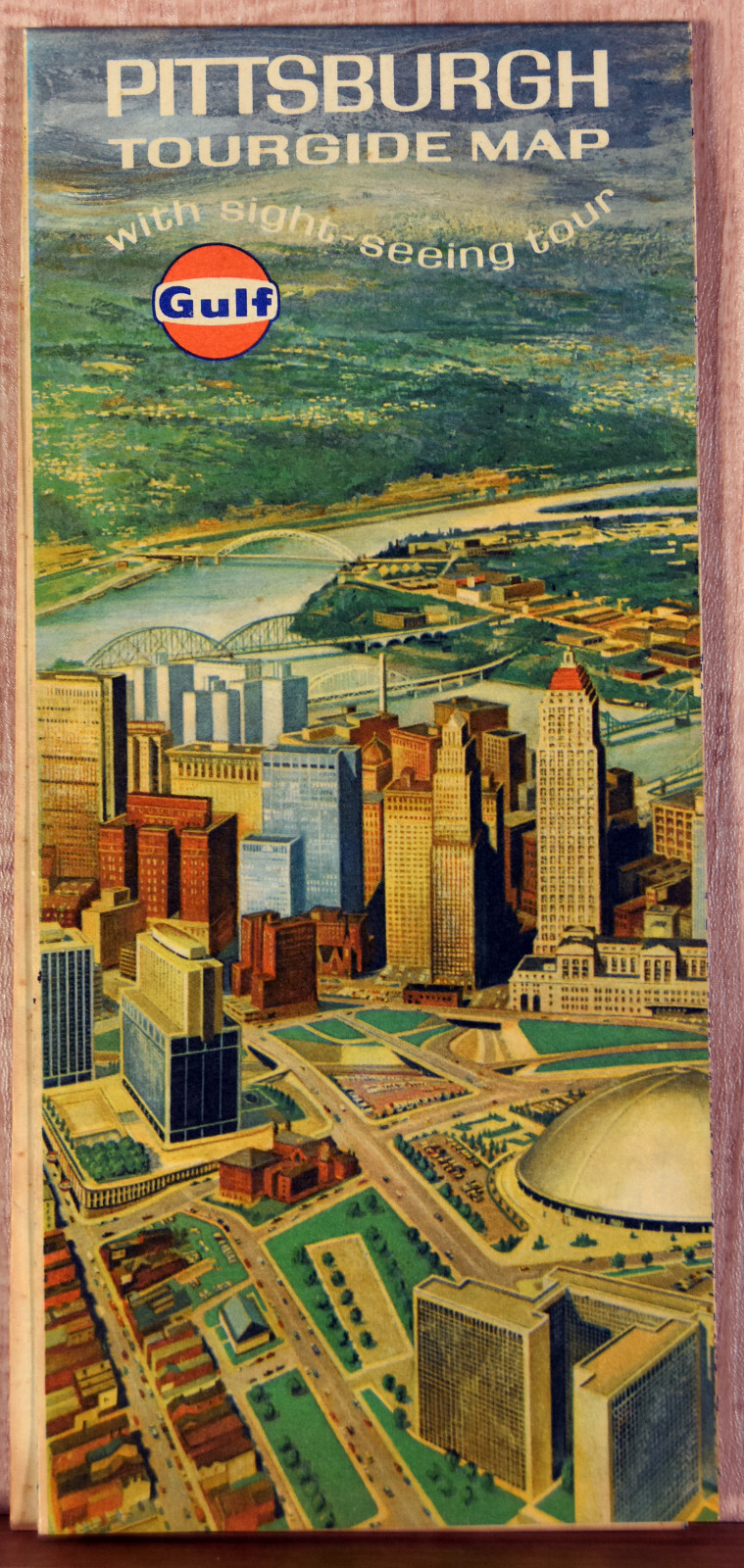 1968 Americana Folding Pittsburgh Tourgide Map Sightseeing Tour Renaissance City