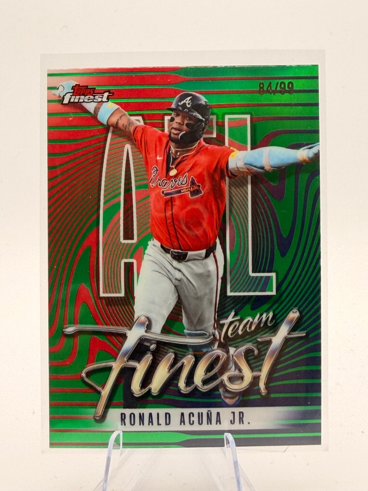 2026 Finest Ronald Acuña Jr. #TF-13 Topps Team Finest Green Refractors /99