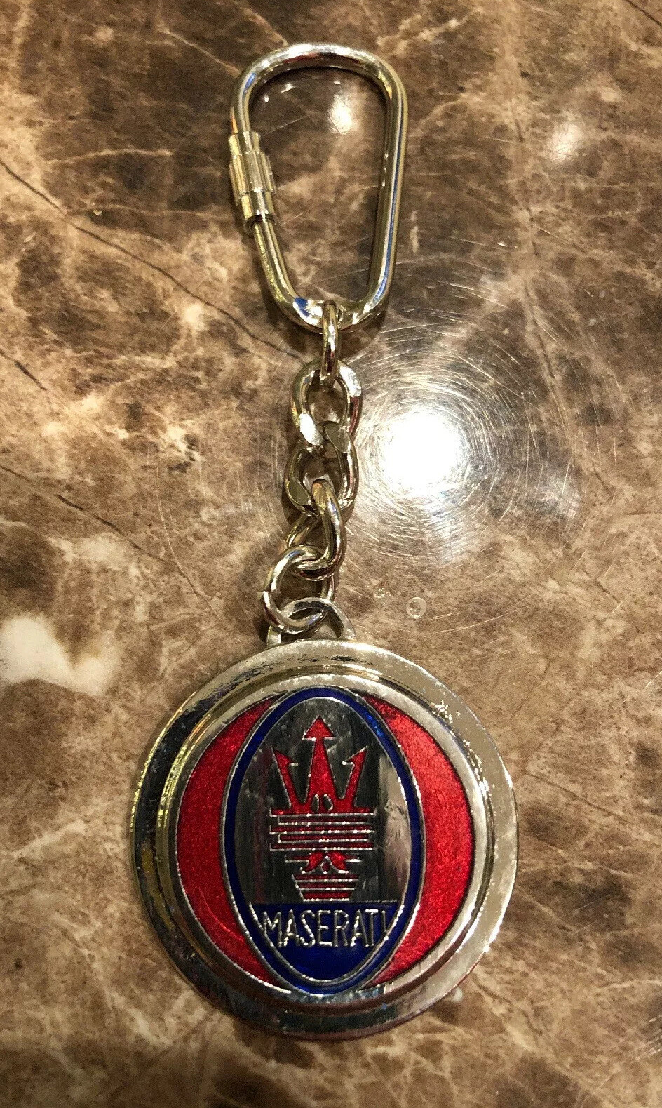 Original 1980’s Maserati Metal Key Chain - New Old Stock