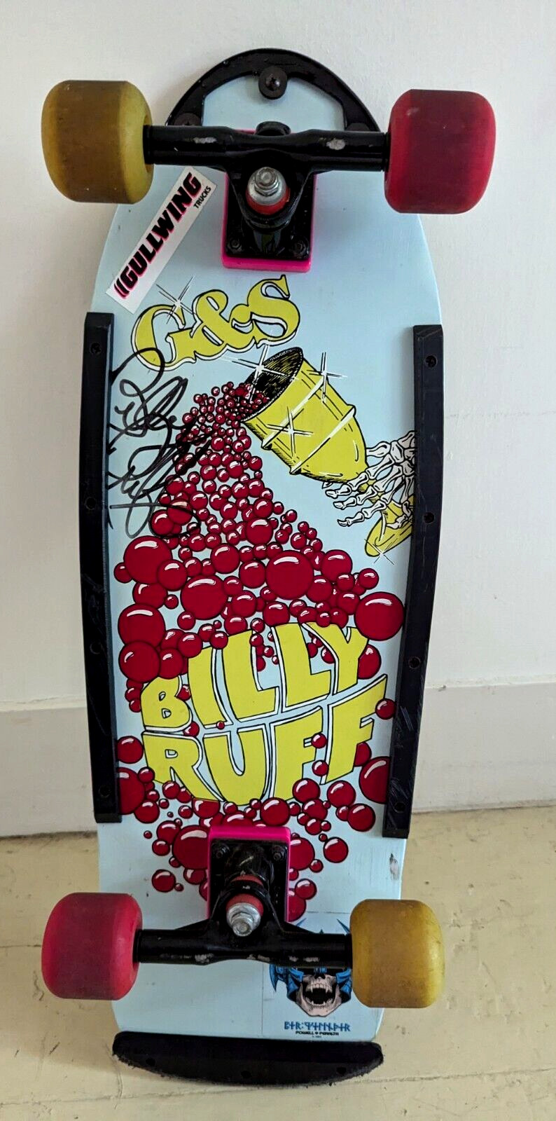RARE OG 1980\'s G&S Billy Ruff Chalice Bubbles Skateboard Old School Signed