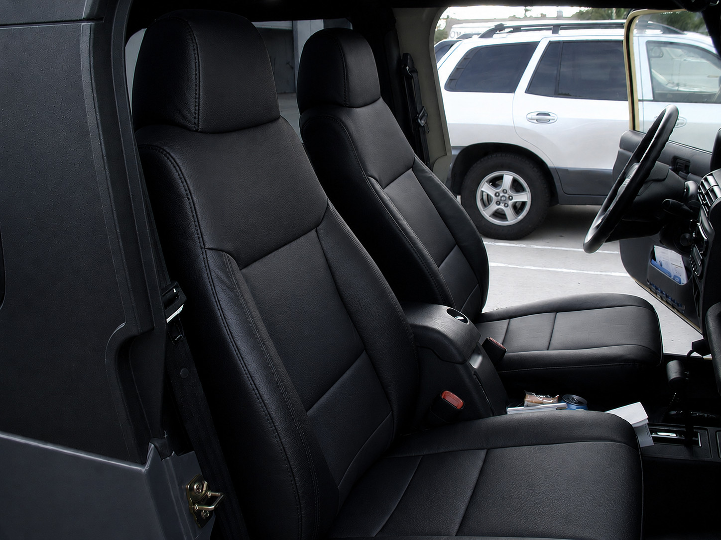 for 2003~2006 Jeep Wrangler seat covers - TJ Sahara S.leather Custom fit BLACK for 2003~2006 Jeep Wrangler seat covers - TJ Sahara S.leather Custom fit BLACK