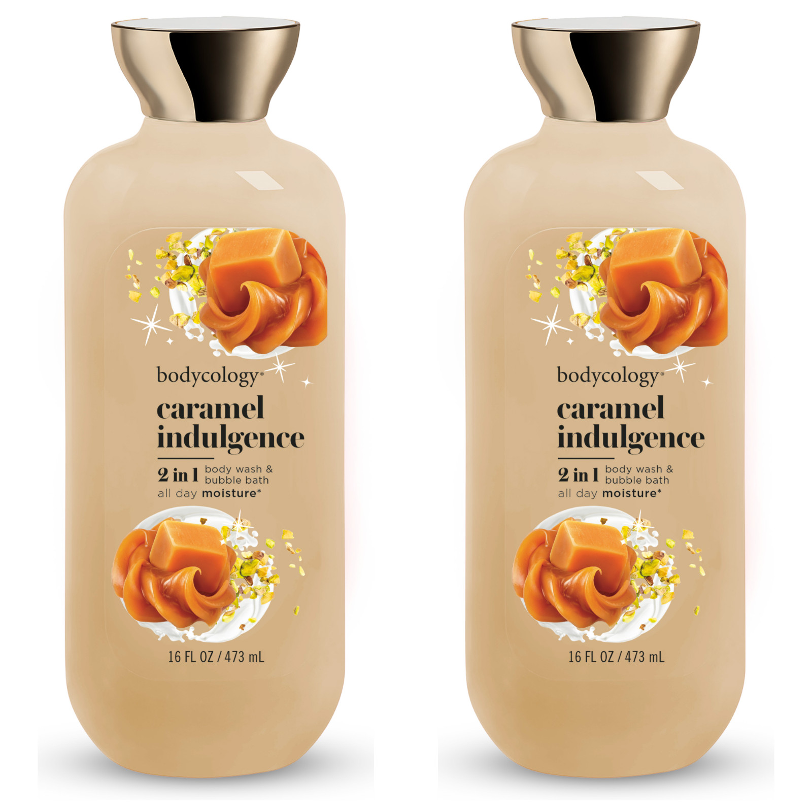 Bodycology 2-in-1 Body Wash & Bubble Bath Caramel Indulgence 2-Pack