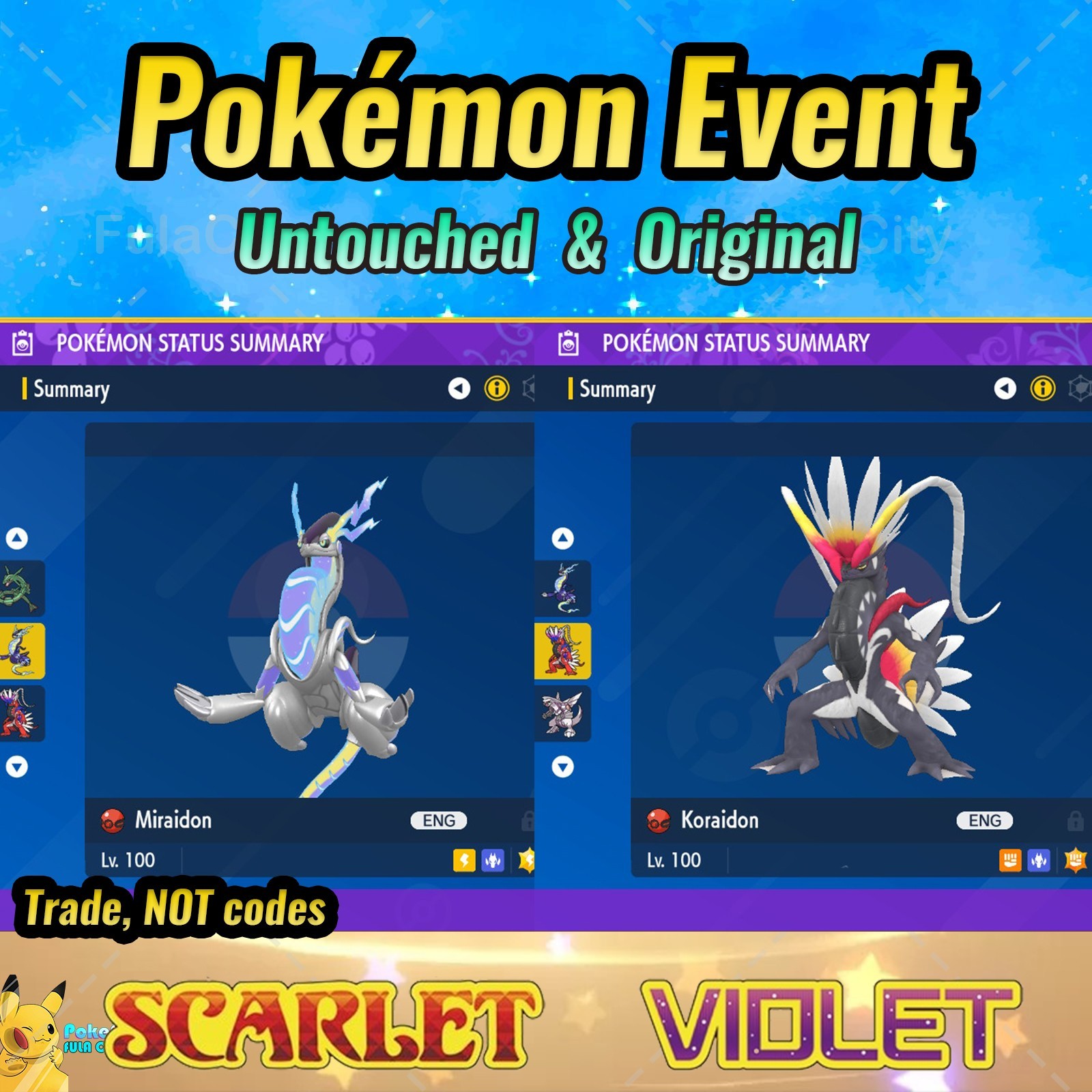 ✨ Shiny Miraidon Koraidon 🟣Event Paldea American GameStop ❤️ Scarlet Violet 💜