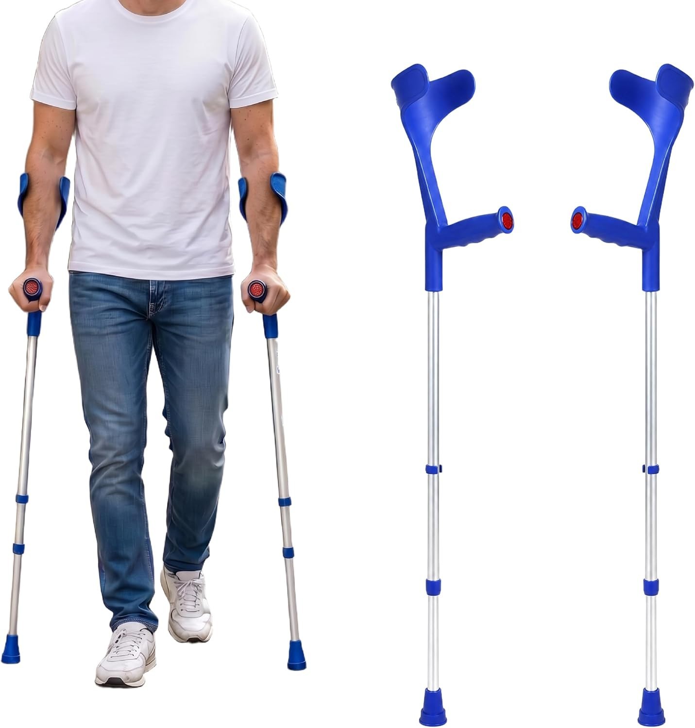 PEPE Mobility Adjustable Forearm Crutches – Blue Pair