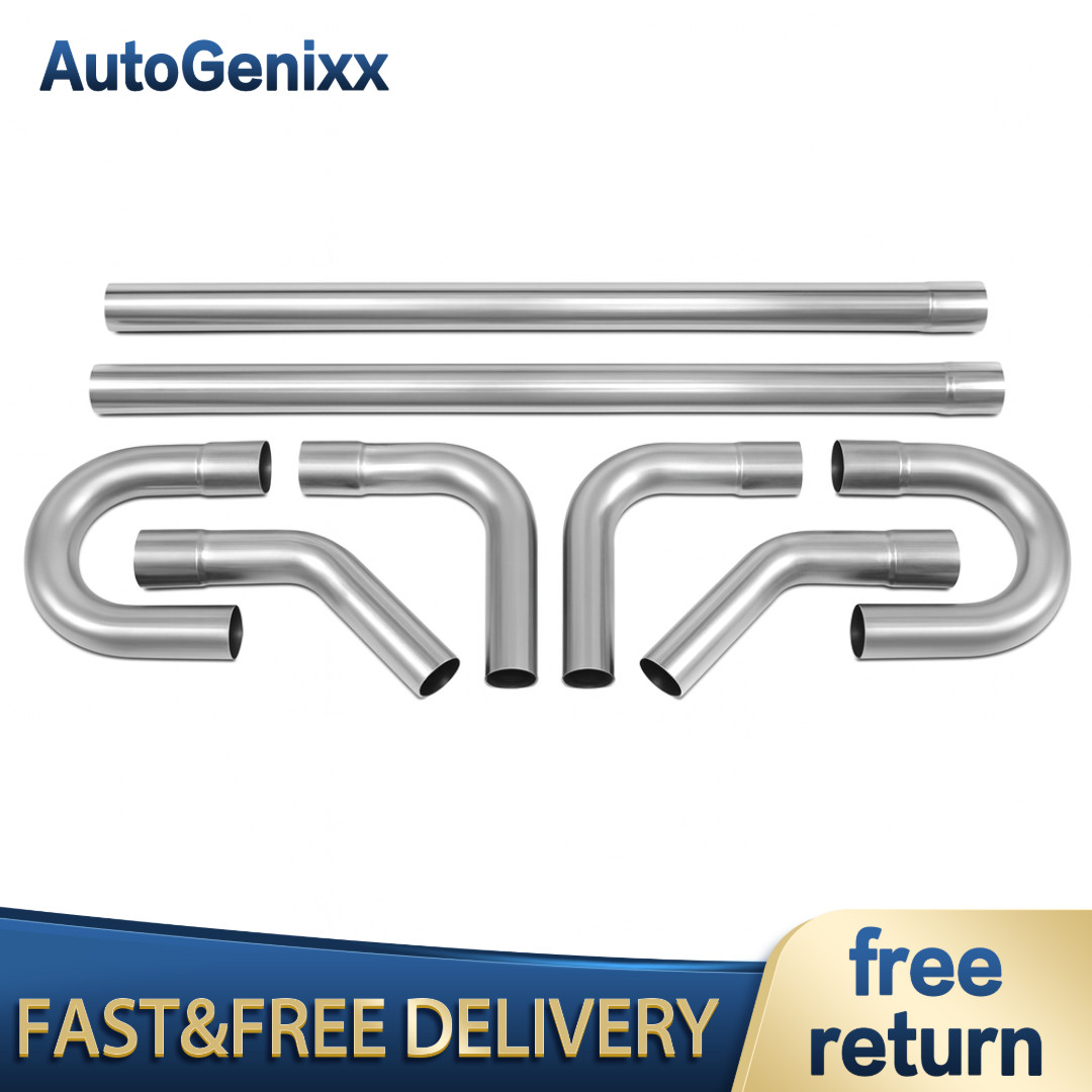 2 INCH Custom Exhaust Tubing Mandrel Bend Pipe Straight U-Bend 90° Kit 8PCS