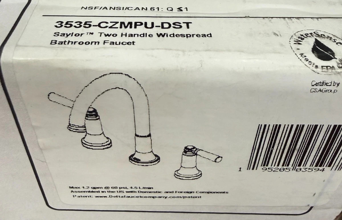 Delta Saylor 1.2 GPM Widespread Bathroom Faucet 3535-CZMPU-DST (Sealed) Delta Saylor 1.2 GPM Widespread Bathroom Faucet 3535-CZMPU-DST (Sealed)