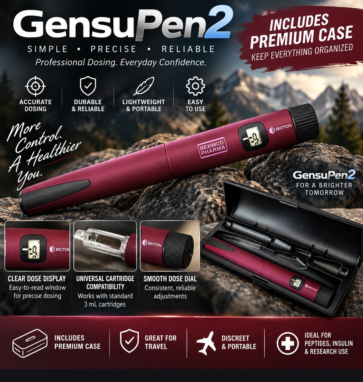 GensuPen 2 Automatic Injection Pen Reusable New GensuPen 2 Automatic Injection Pen Reusable New