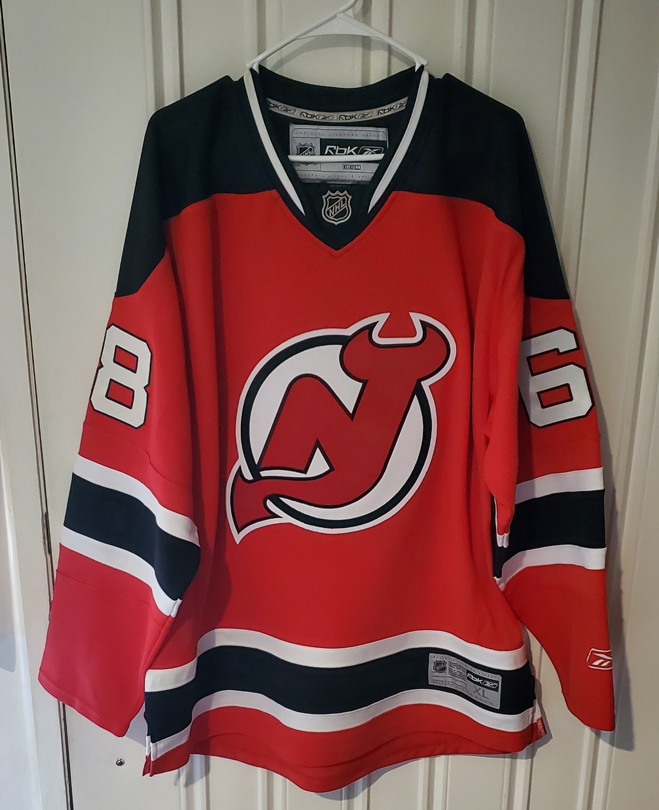Jaromir Jagr NJ Devils Mens XL Red Reebok Official Licensed Jersey CCM 