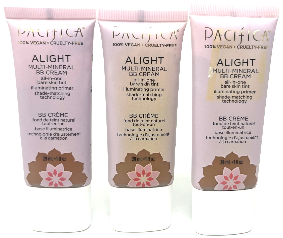 (3) Pacifica Alight Multi-Mineral BB Cream Sealed 1 fl oz Shade 3 (3) Pacifica Alight Multi-Mineral BB Cream Sealed 1 fl oz Shade 3