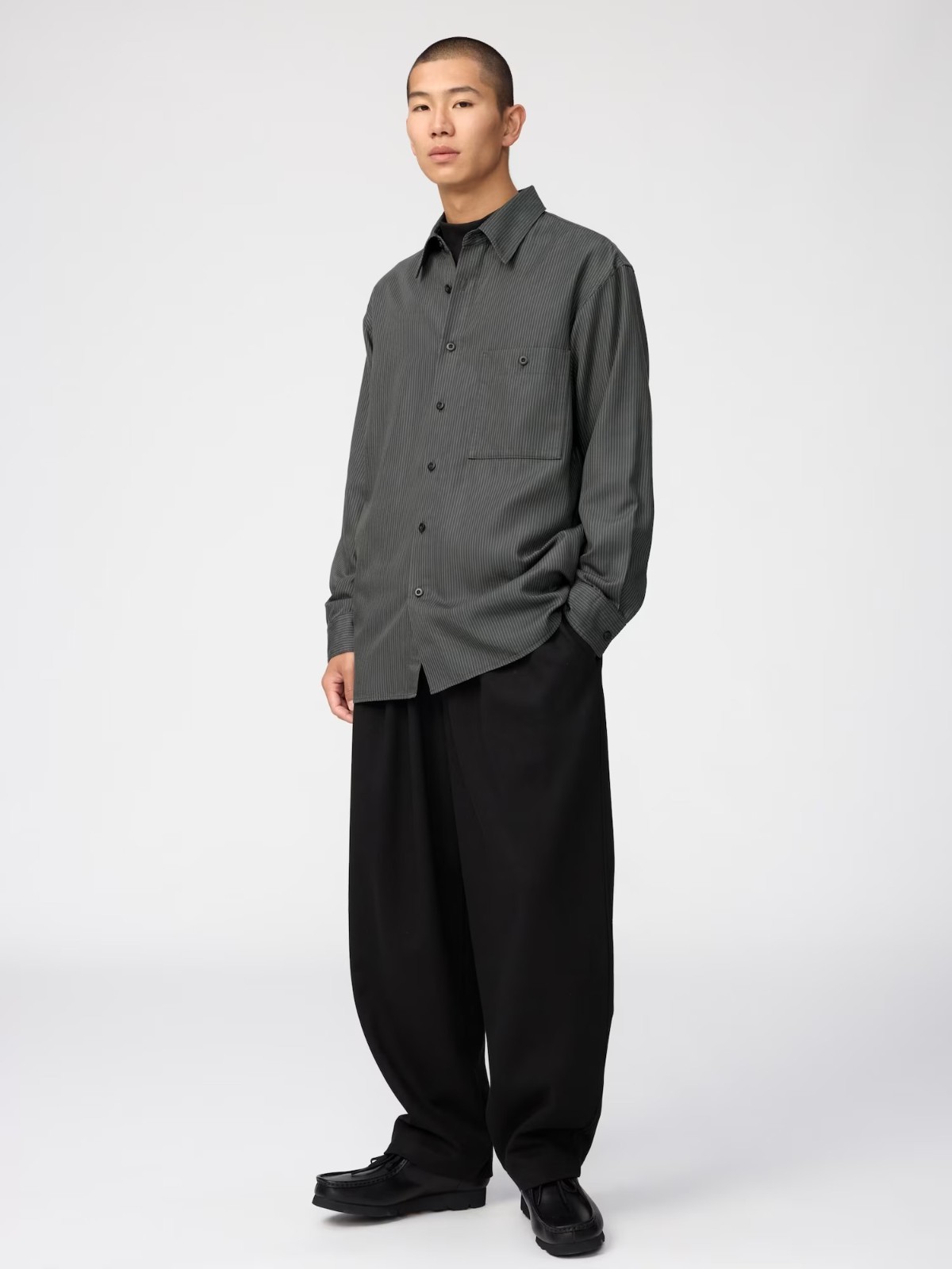 UNIQLO U  Draped Shirt  Long Sleeve Shirt XS-XXL 3 color 488801 NWT UNISEX