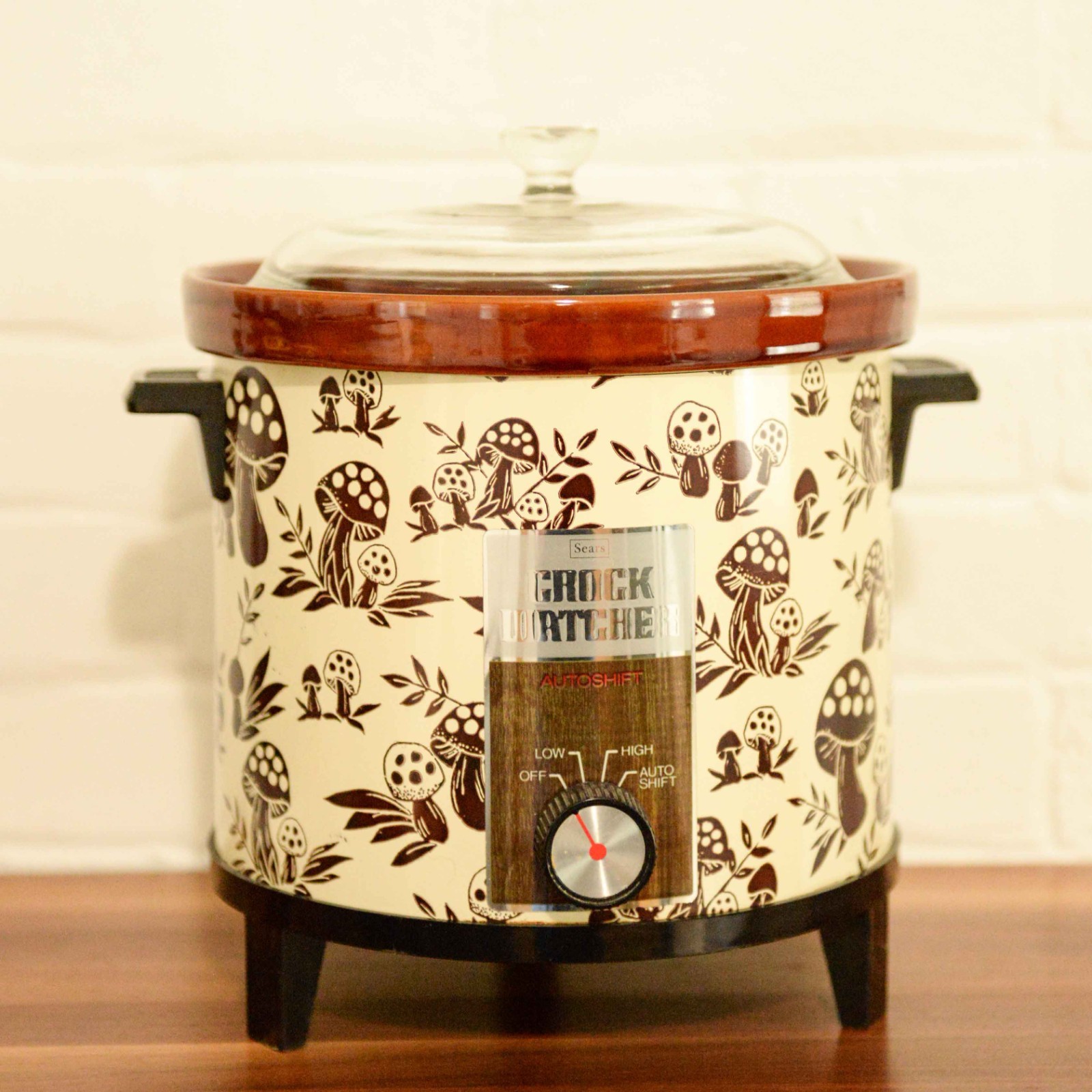 Vintage 1970s Sears Merry Mushroom Crock Watcher Slow Cooker Crock Pot Tested Ne