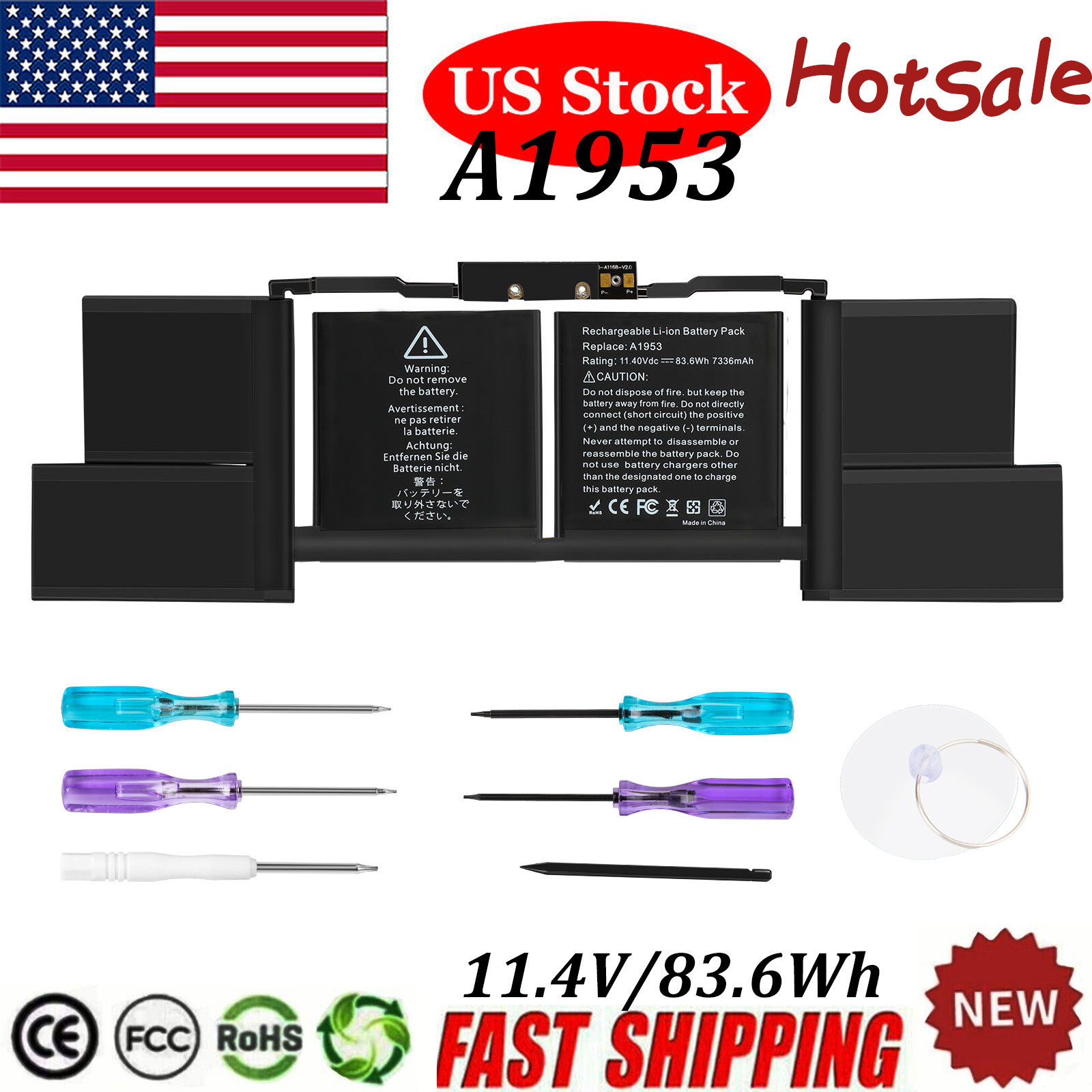 A1953 Battery for Apple MacBook Pro 15 Inch A1990 Mid 2018 2019 EMC 3215 3359