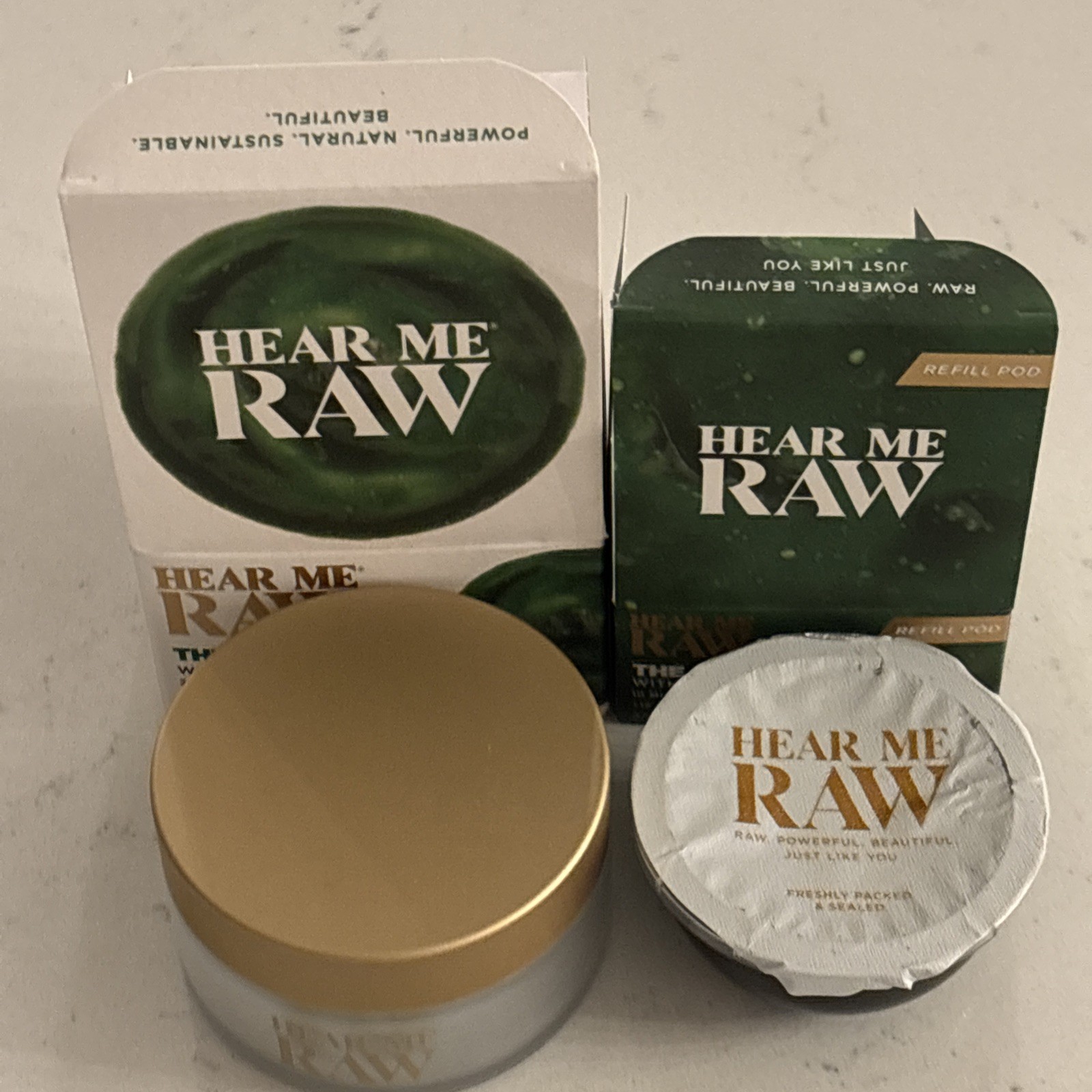 Hear Me Raw Gift Set The Brightener W/ Chlorophyll+ With Free Refill Sealed NIB Hear Me Raw Gift Set The Brightener W/ Chlorophyll+ With Free Refill Sealed NIB