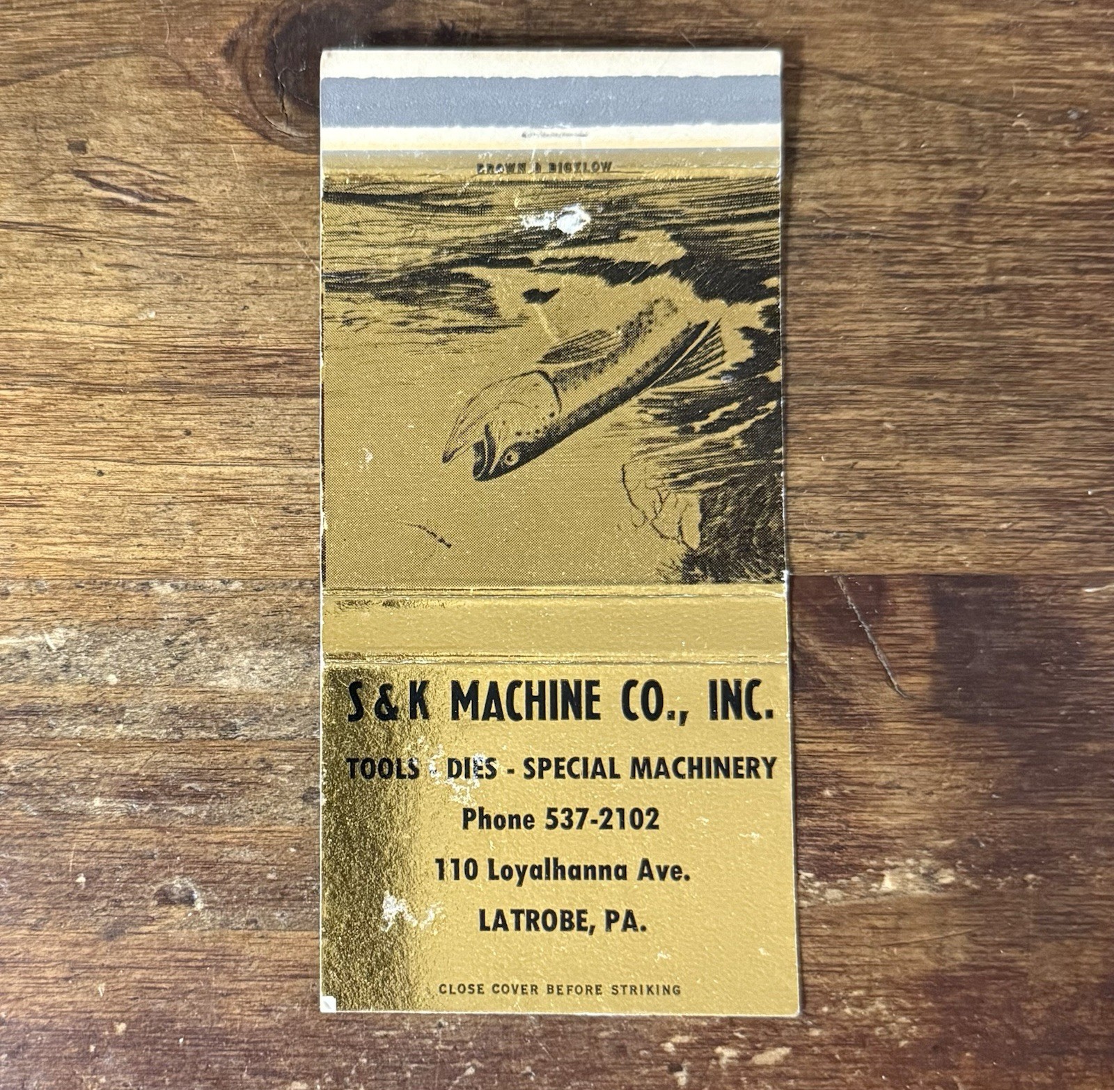 H1552 S&K Machine Company Latrobe Pennsylvania Vintage Matchbook Cover H1552 S&K Machine Company Latrobe Pennsylvania Vintage Matchbook Cover