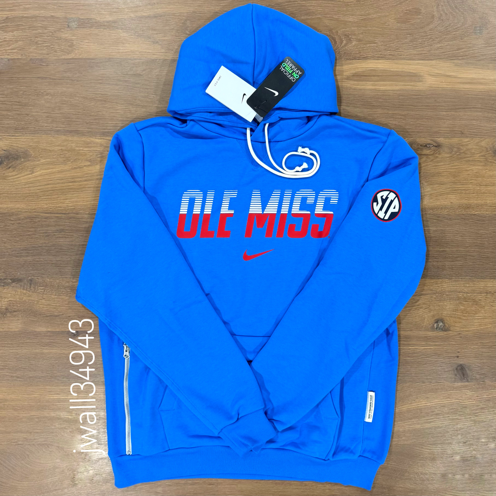 Nike Ole Miss Rebels 2026 Men\'s Sideline Standard Team Issue Hoodie Powder Blue