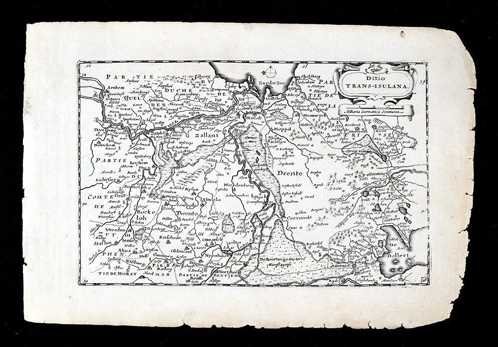 1696 Colom Map Ditio Transisulana Deventer Groningen Volleho Netherlands Germany