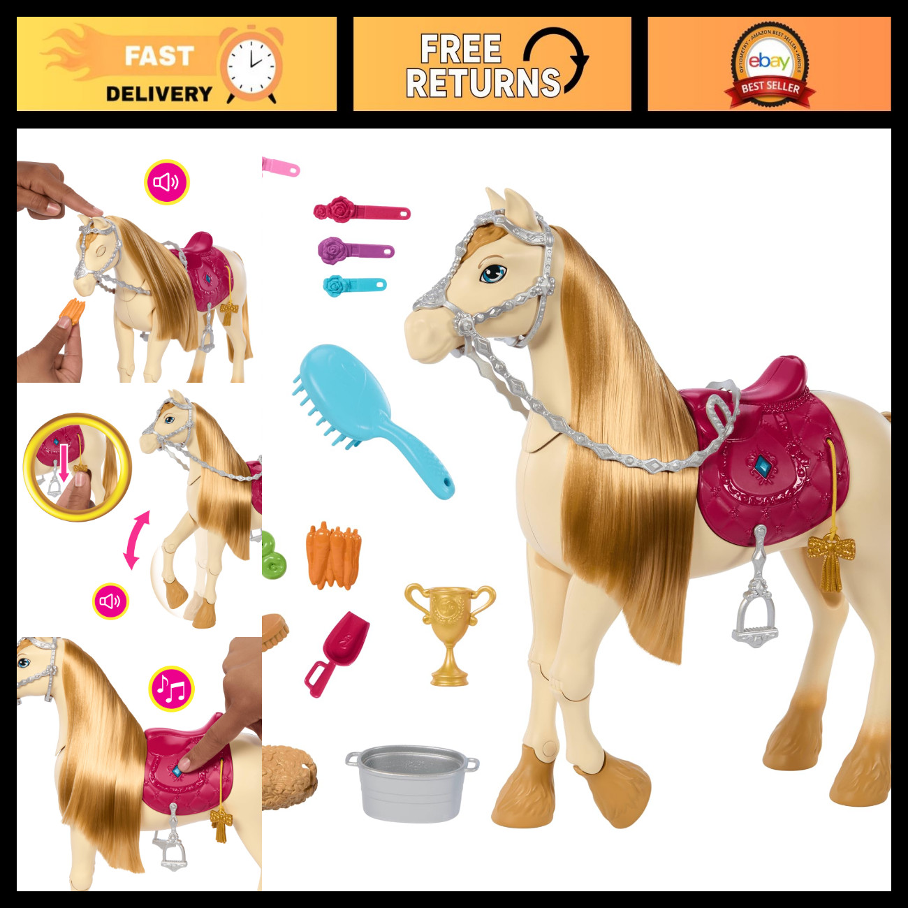 Interactive Horse Toy with Sounds - Inspired by The Great Horse Chase Adventure Interactive Horse Toy with Sounds - Inspired by The Great Horse Chase Adventure