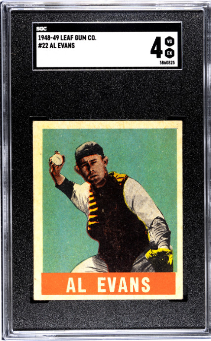 Al Evans 1948-49 Leaf Gum Co. #22 SGC 4 Washington Senators VG-EX Al Evans 1948-49 Leaf Gum Co. #22 SGC 4 Washington Senators VG-EX