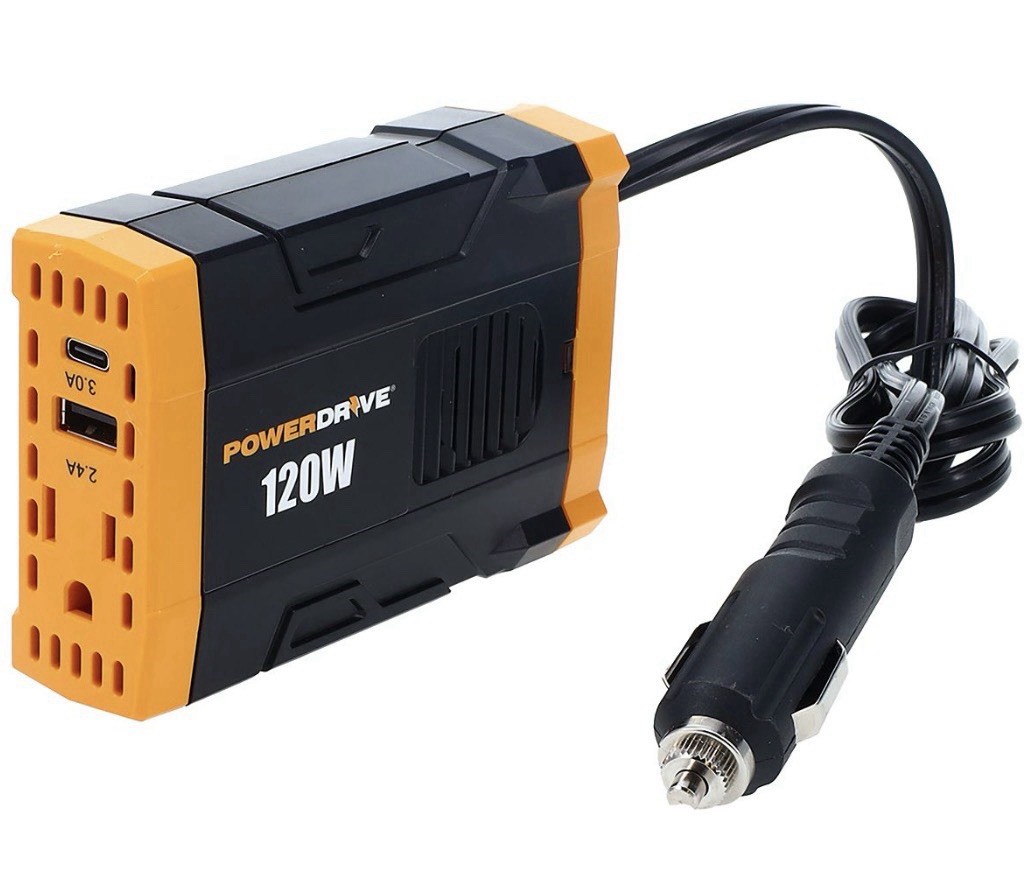 PowerDrive 120W Power Inverter Ondulateur PWD120 ~ AC/USB-C/USB port