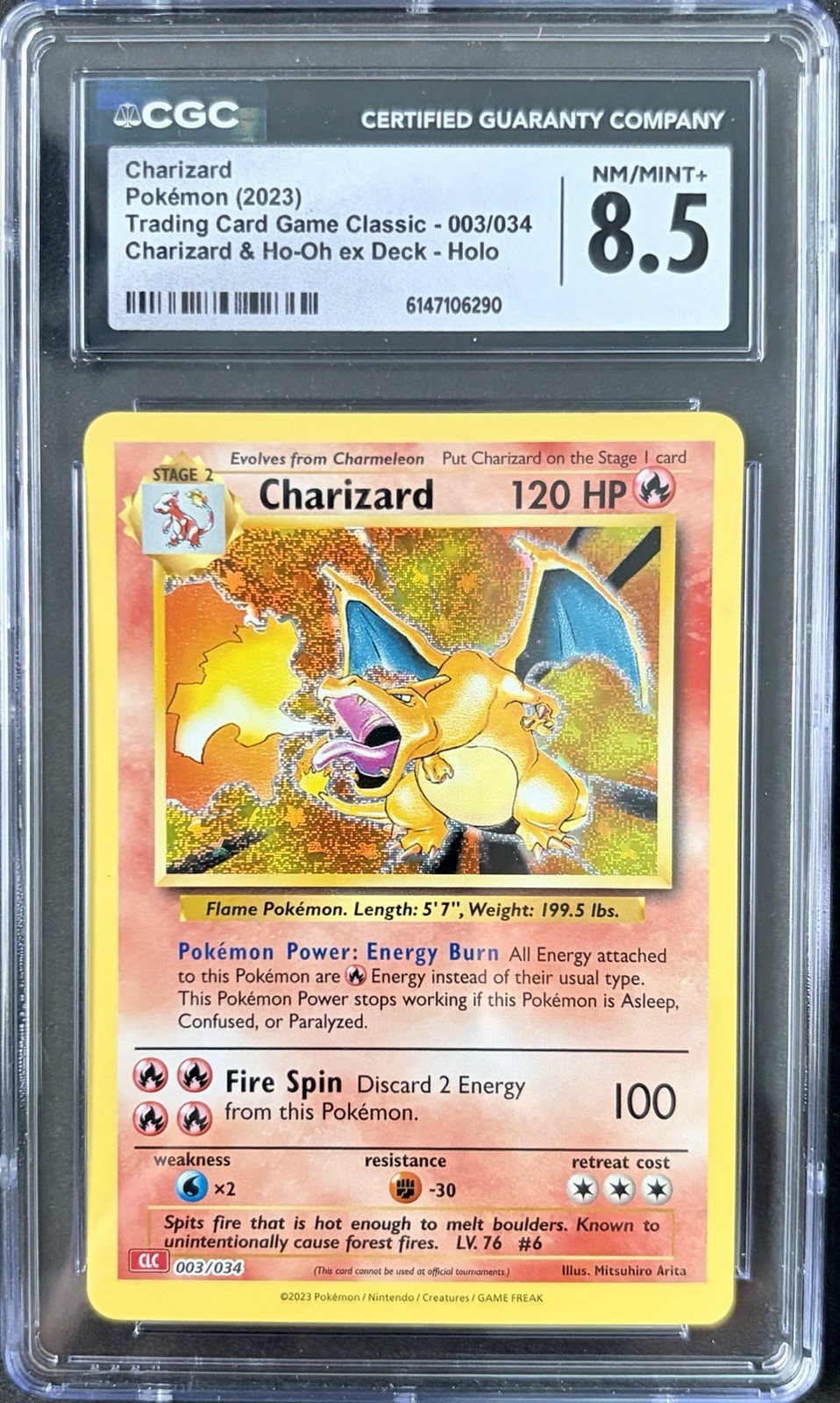 CHARIZARD 2023 Pokemon 003/034 Trading Card Game Classic Holo CGC 8.5 NM MINT +