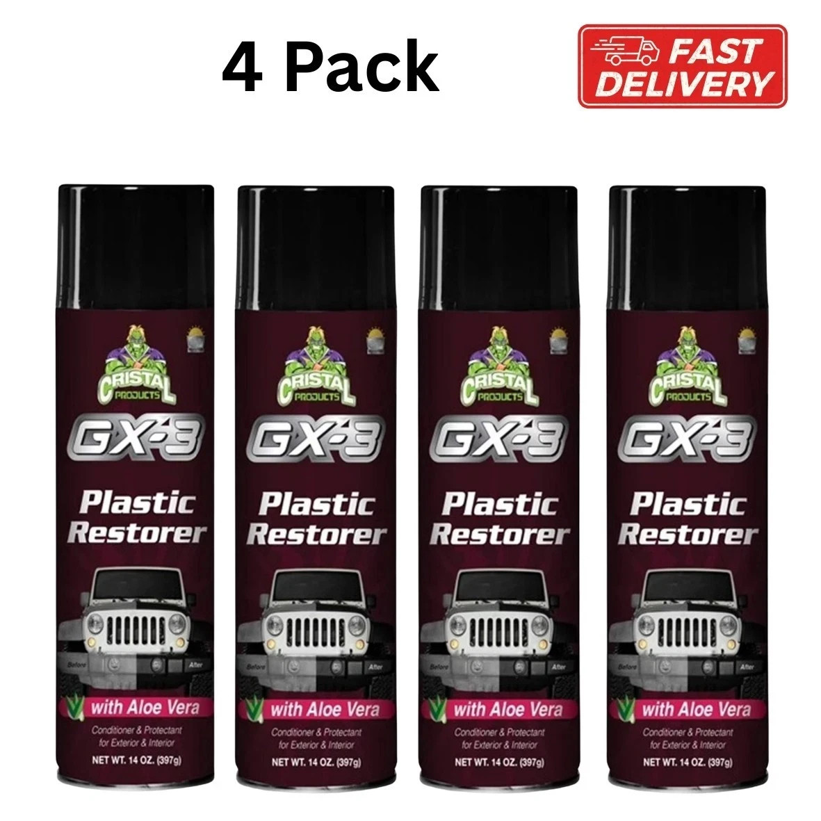 Cristal Products GX-3 Plastic Restorer 4 Pack – Automotive Plastic