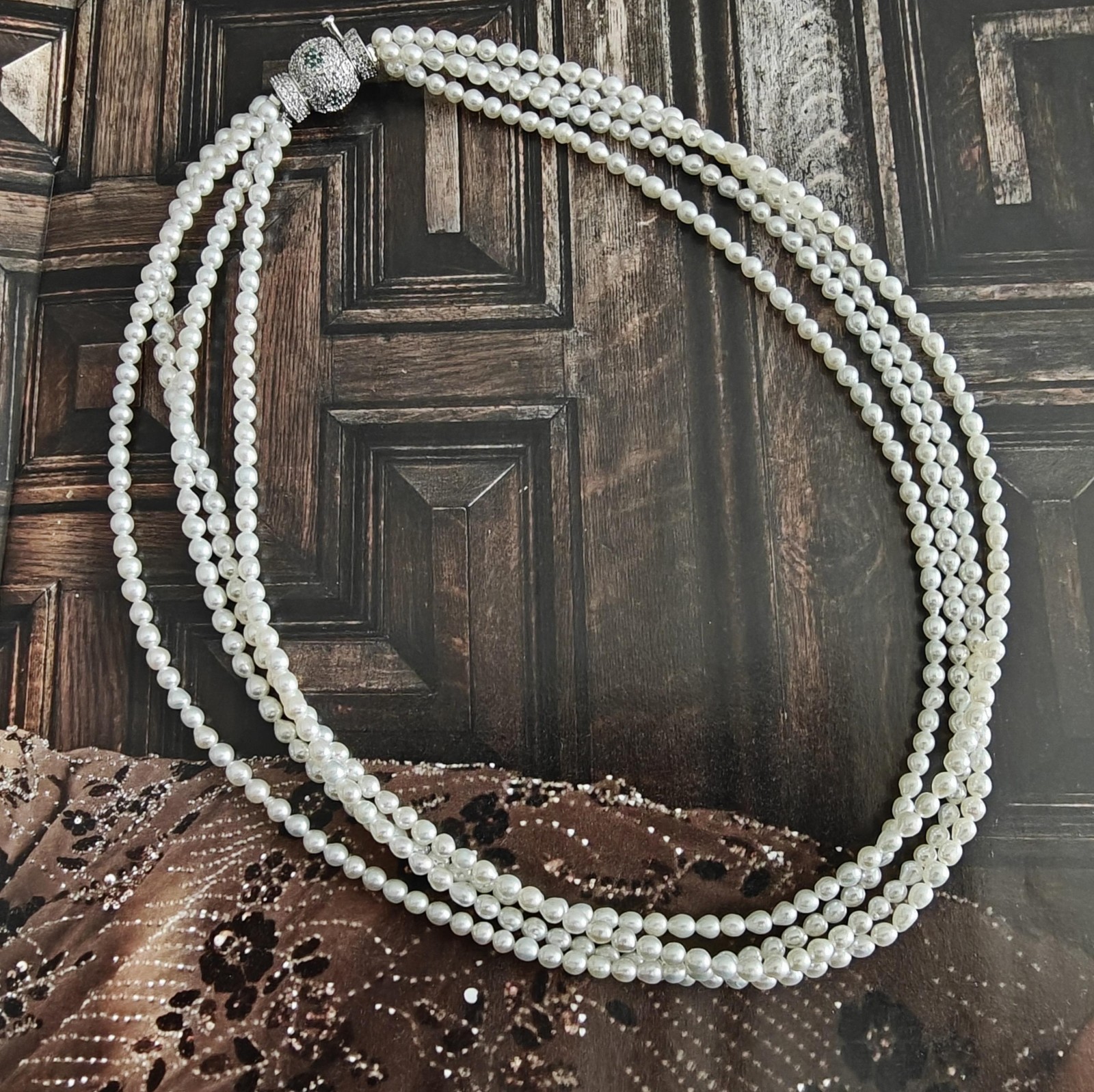 Freshwater Keshi Pearl Necklace, Multi-Strand Baroque Pearls, Statement