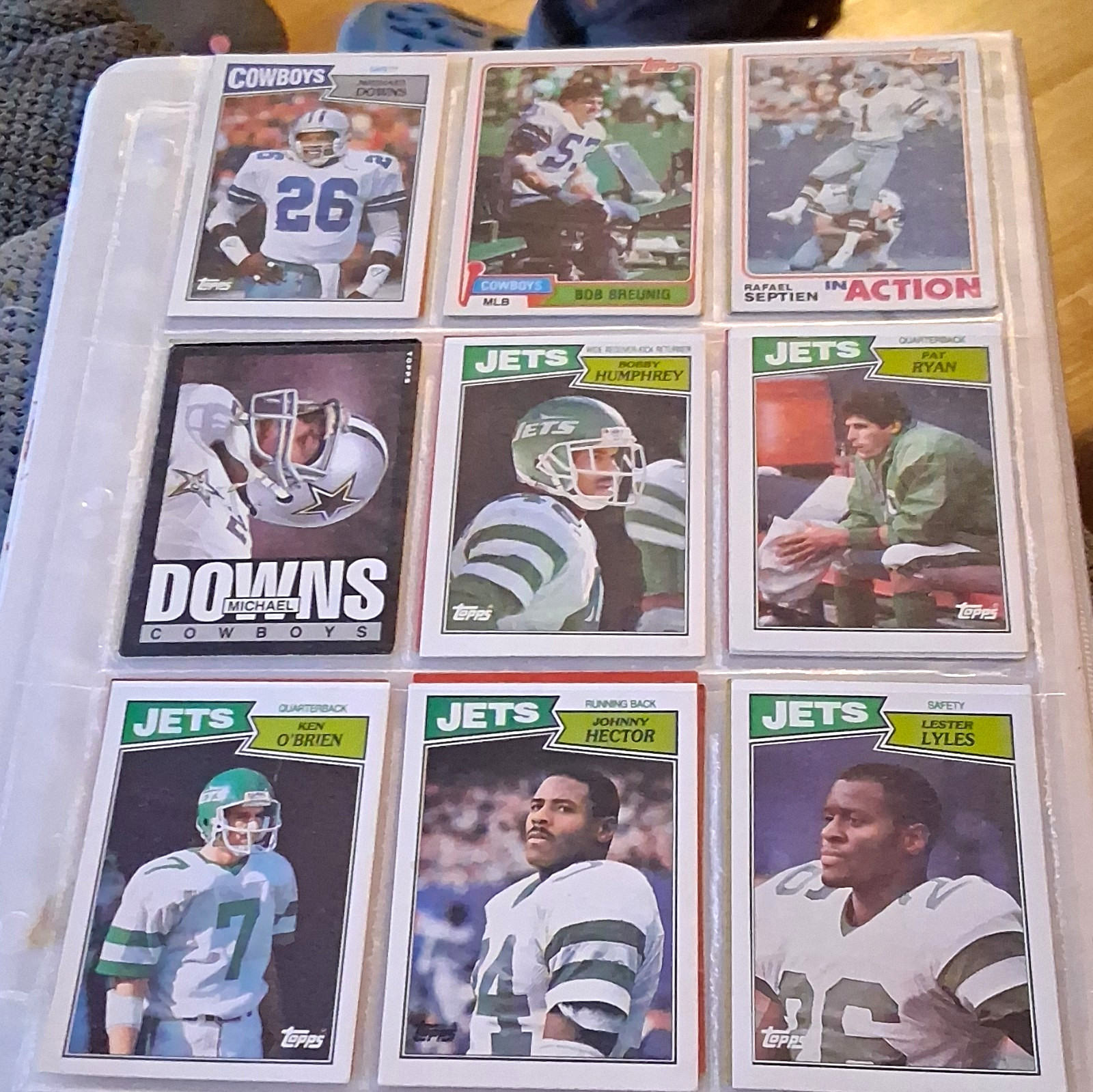 Topps 1986 Topps NFL Football 9-Card Lot Cowboys Jets Irvin O\'Brien