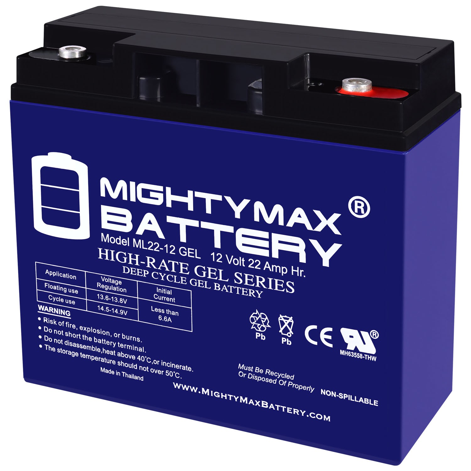 Mighty Max 12V 22AH GEL Battery Replacement for Polaris 850 Sportsman 2010-2012