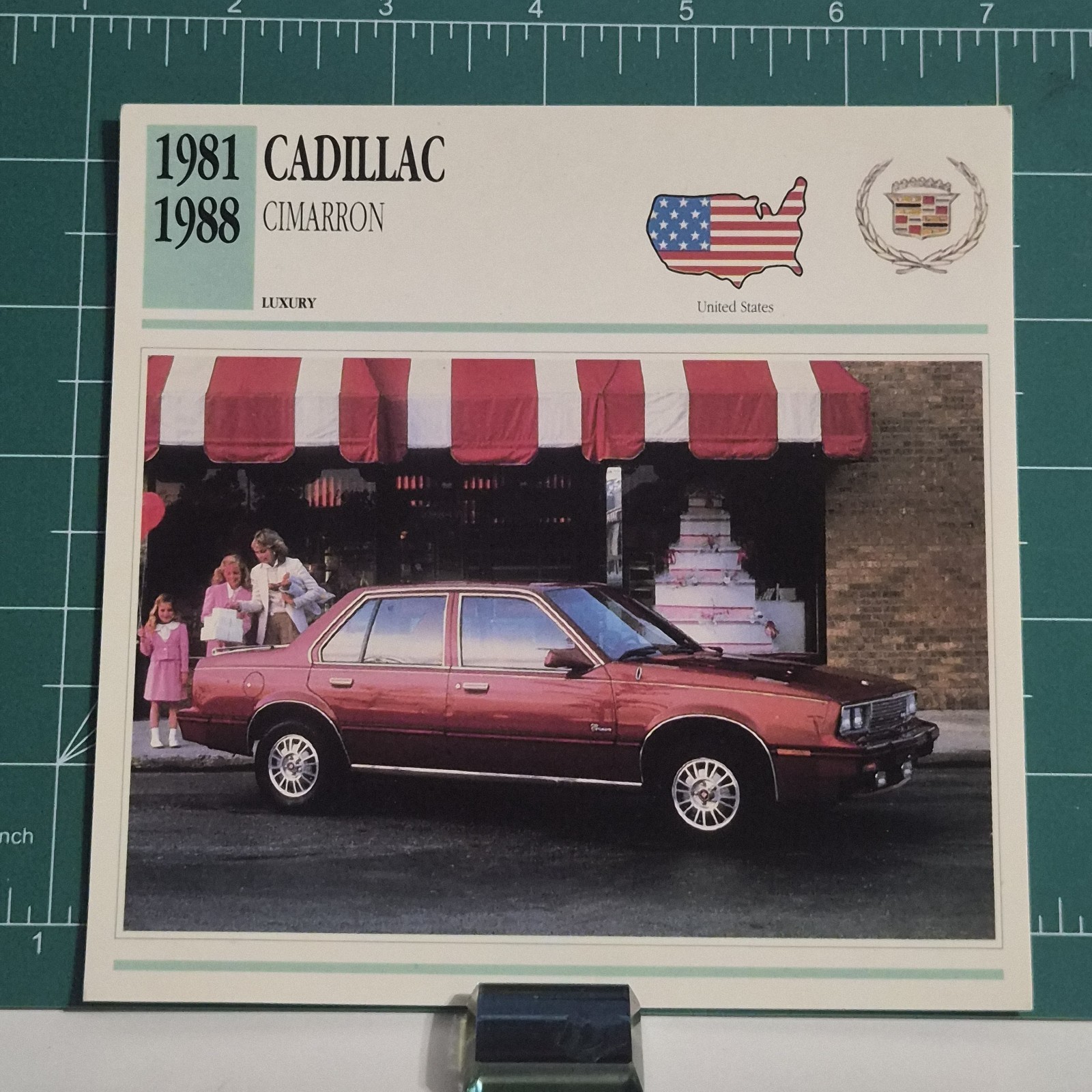 Vintage 1991 Cadillac Cimarron 1981-1988 Collector Info Card Edito-Service Auto