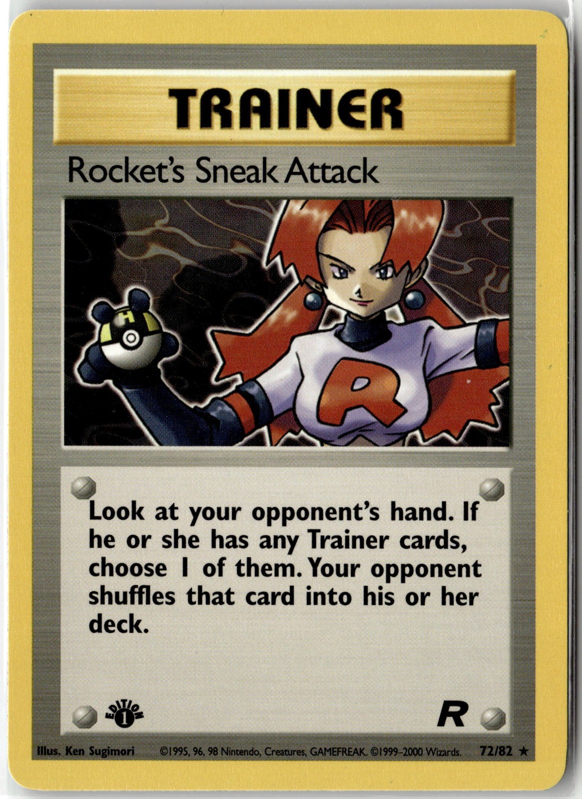 Rocket's Sneak Attack (72) Rare Team Rocket 72/82 1st Edition NM
