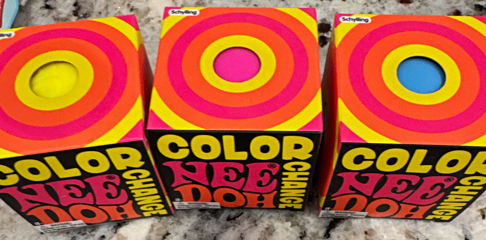 Schylling Color Nee Doh Color Change Tactile Squeeze Toy, lot of 3