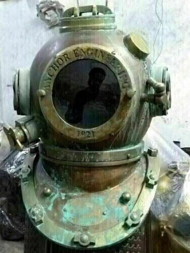 Vintage Antique Diving Helmet Royal Navy Mark V Divers Diving Heavy, Helmet 18 \