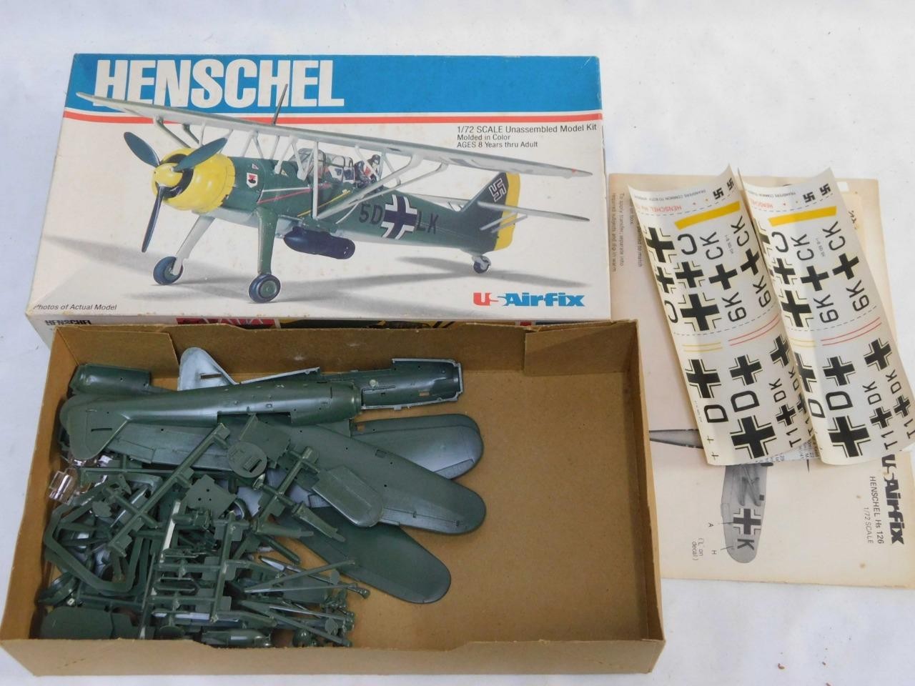 1/72 LOT 2 US Airfix WWII German HENSCHEL Plastic Model Kit Complete