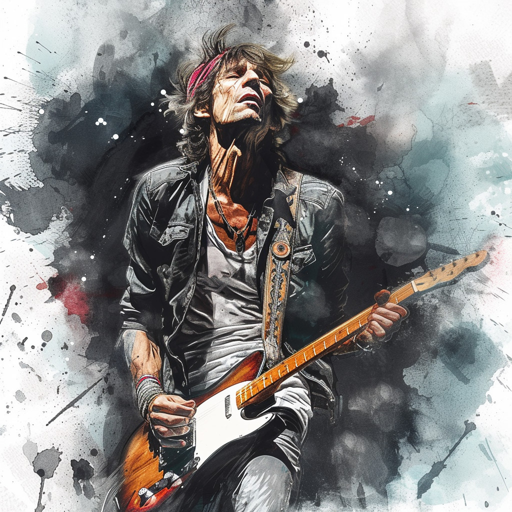 KEITH RICHARDS CANVAS ART PRINT 18X24 & 24X36\