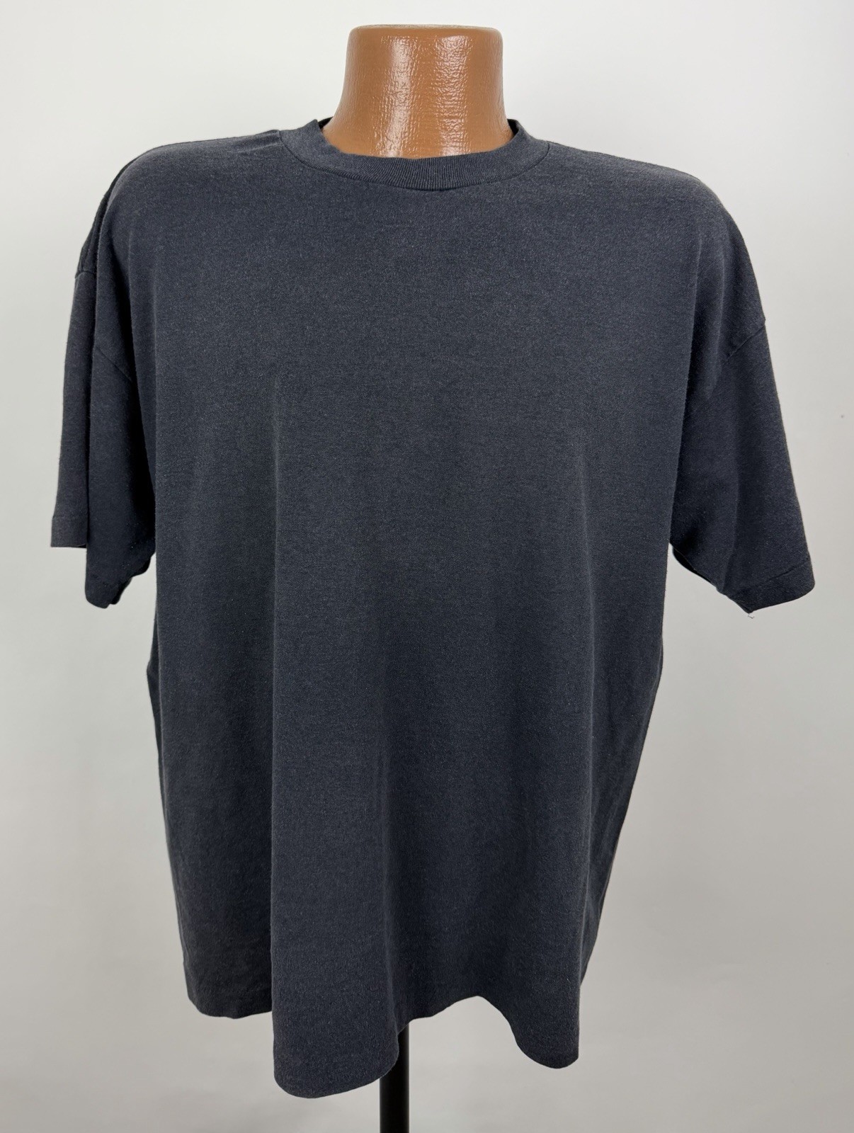 Vintage Faded Black T-shirt Mens XL 90s Y2K Perfectly Faded Tee Minimal Grunge