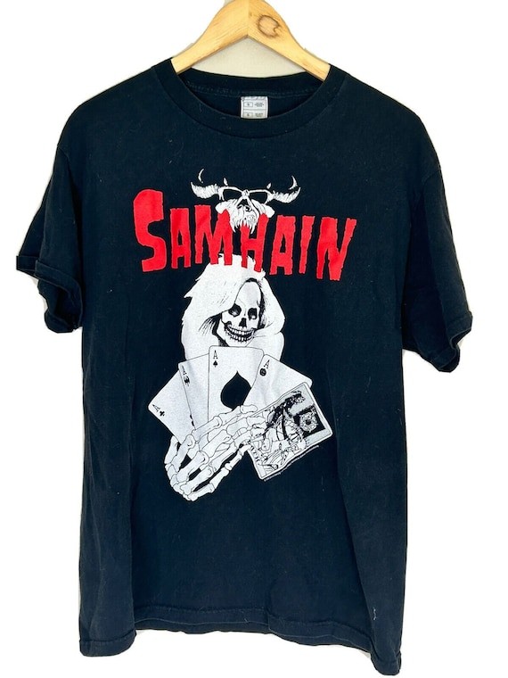 Samhain T shirt 2004 Danzig The Misfits Black Short Sleeve Shirt Reprint KH10901