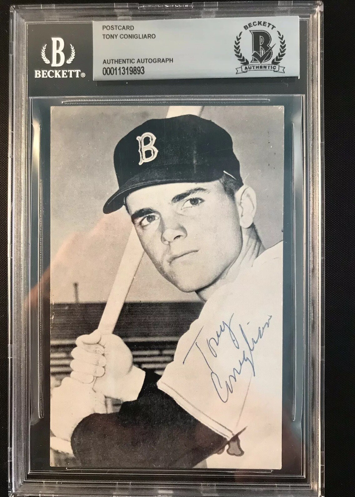 1965 Tony Conigliaro Signed Autographed Postcard  BAS COA MT Boston Red Sox