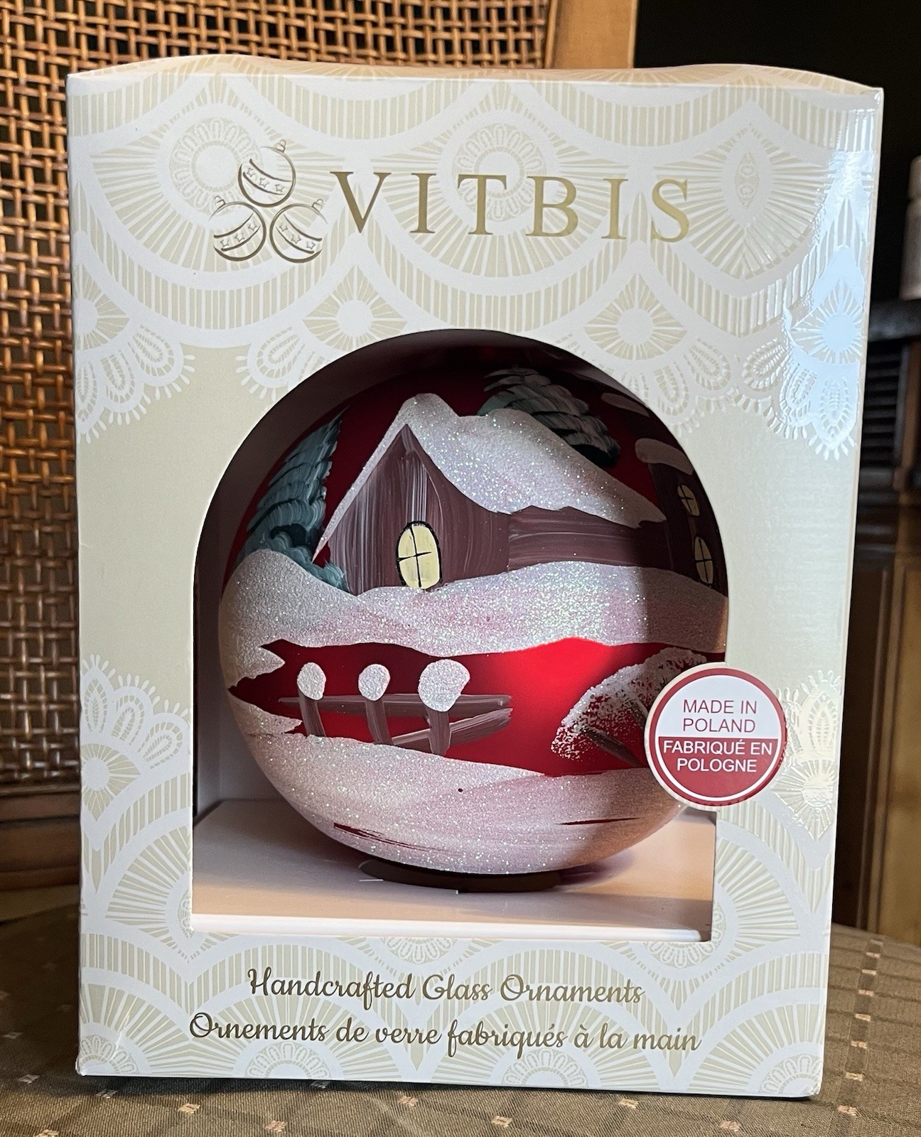 Vitbis Large Christmas Glass Christmas Ornament Poland Szklane Ozdoby Choinkowe