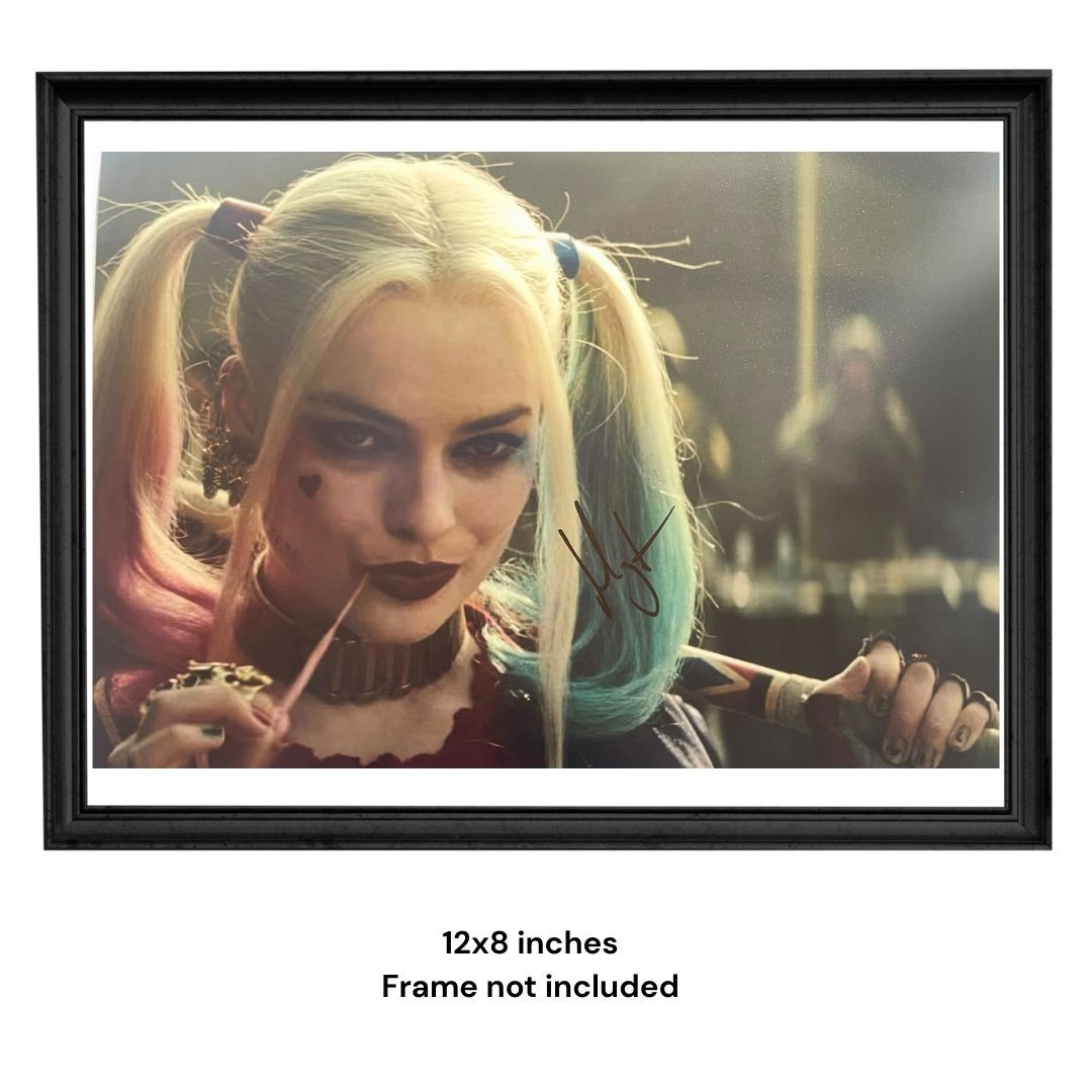 Margot Robbie Signed Harley Quinn Suicide Squad 12x8 Photo COA + PSA Approved