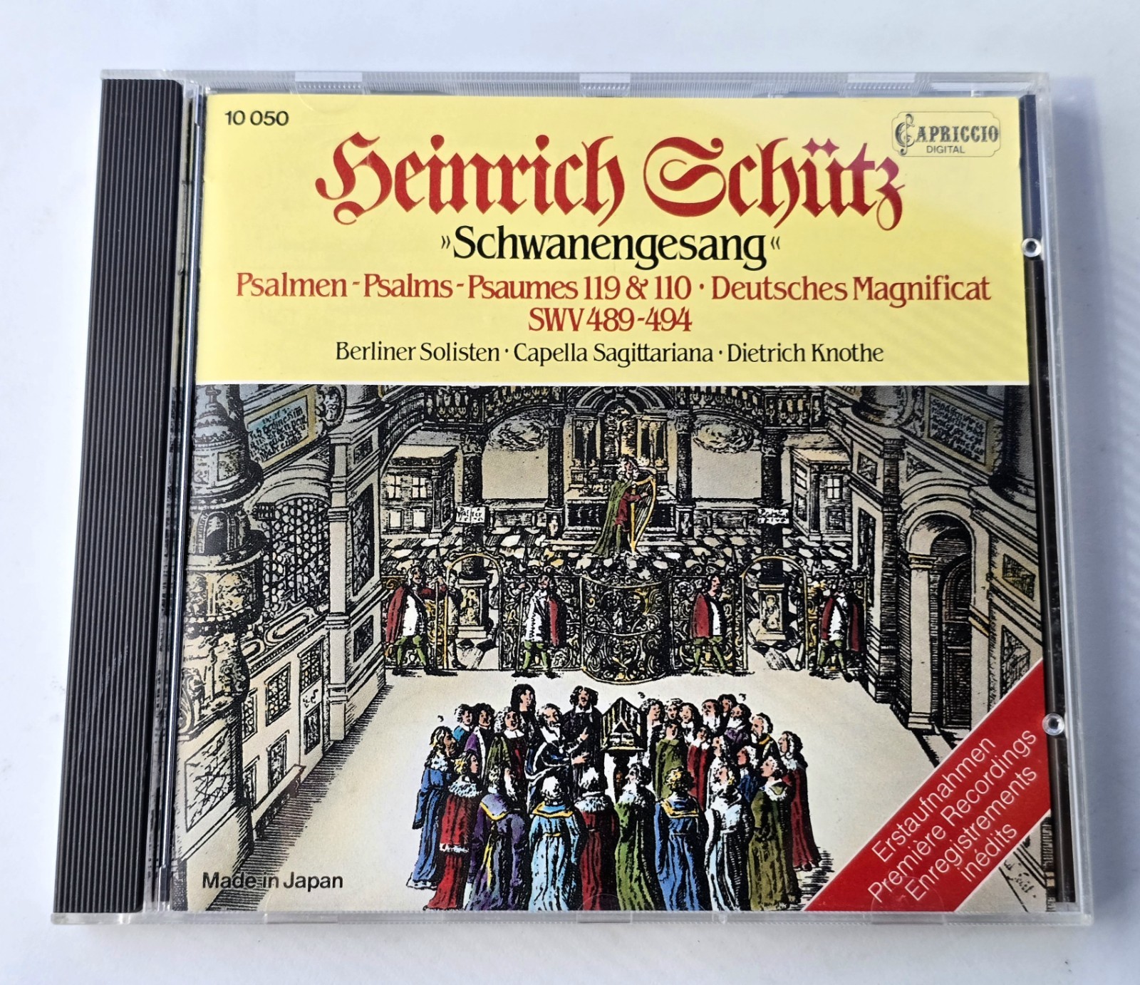 Heinrich Schütz Schwanengesang II CD Capriccio 10050 Made In Japan Dietrich Knot
