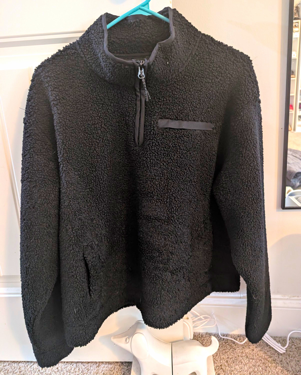 Magellan Outdoors L Black Classic Fit 1/4 Zip Fleece Jacket Magellan Outdoors L Black Classic Fit 1/4 Zip Fleece Jacket