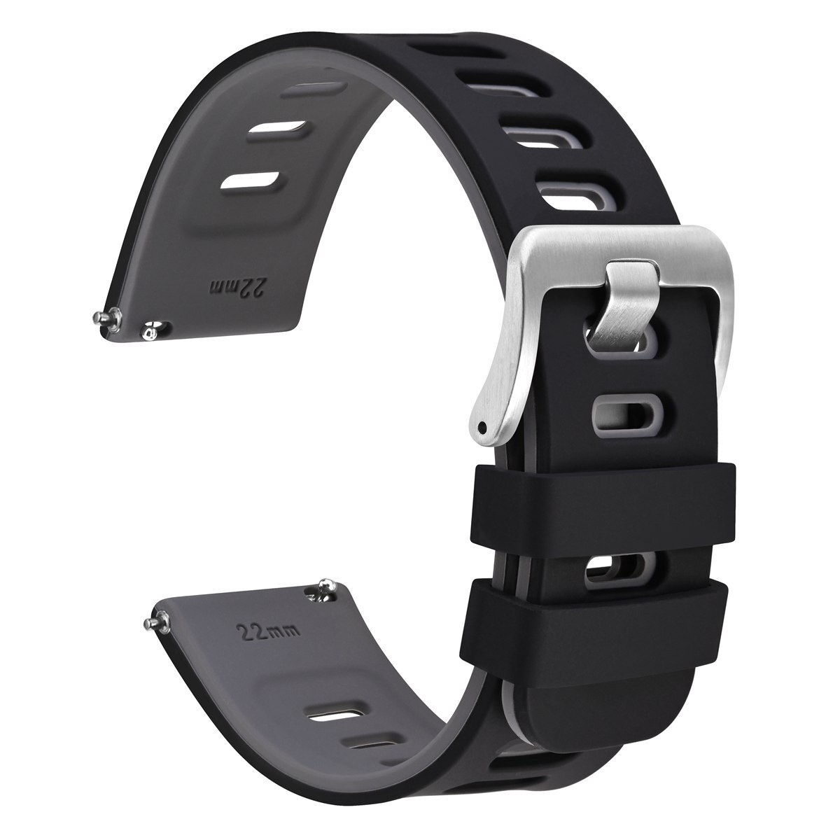 WOCCI Silicone Watch Bands 18mm 20mm 22mm for Men Women Black Grey Blue Orange