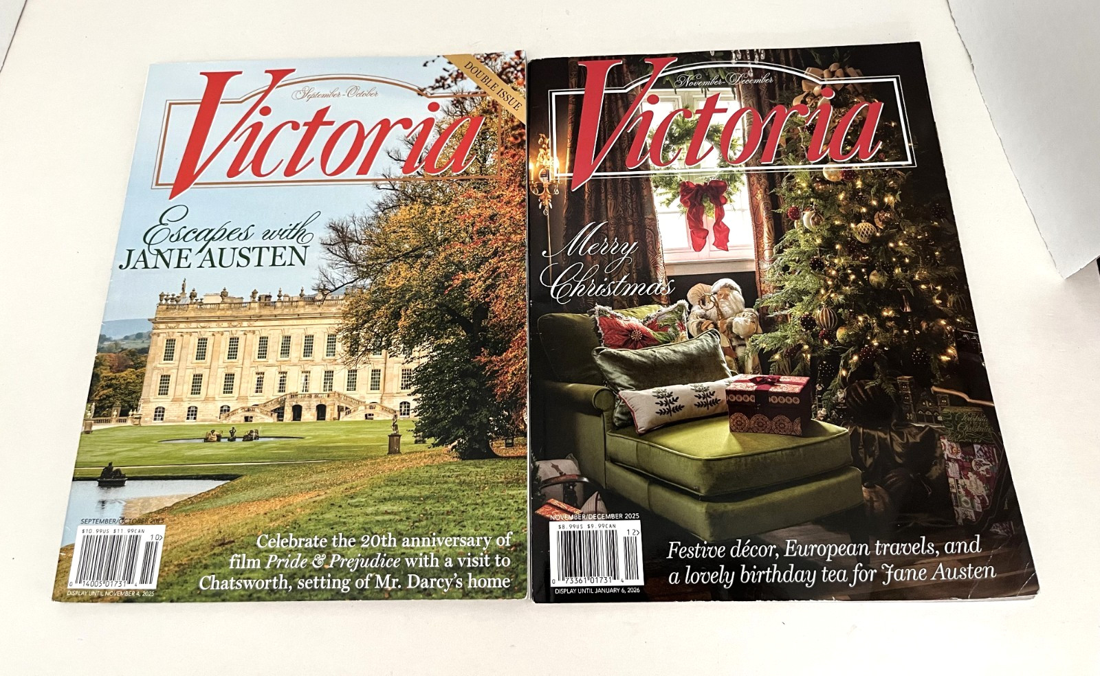2 Victoria Magazines Sep/Oct 25 Jane Austen & Nov/Dec 25 Merry Christmas Books