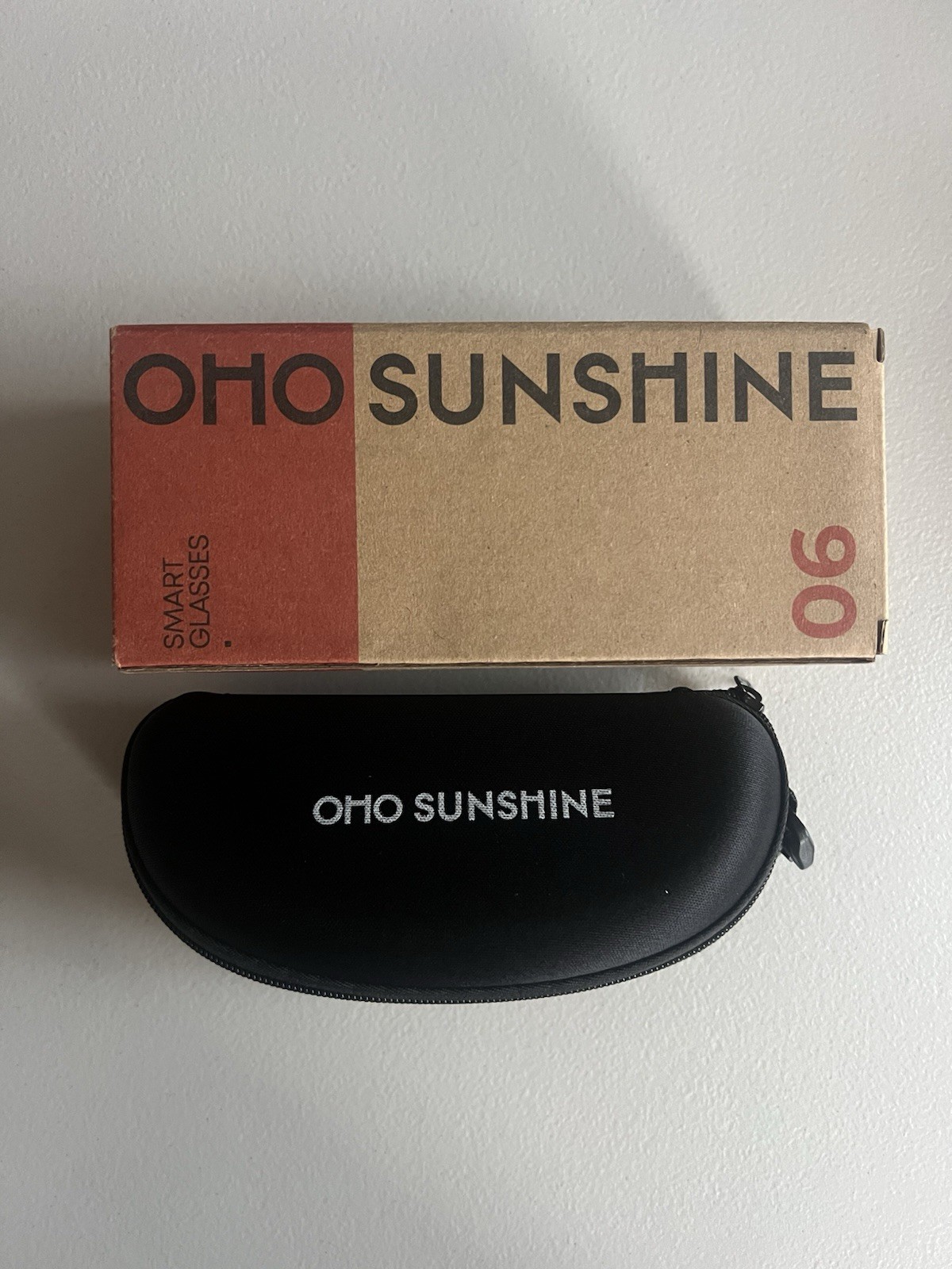 OHO Sunshine Bluetooth 5.2 Smart Audio Glasses Blue Mirror Lens w/ Case