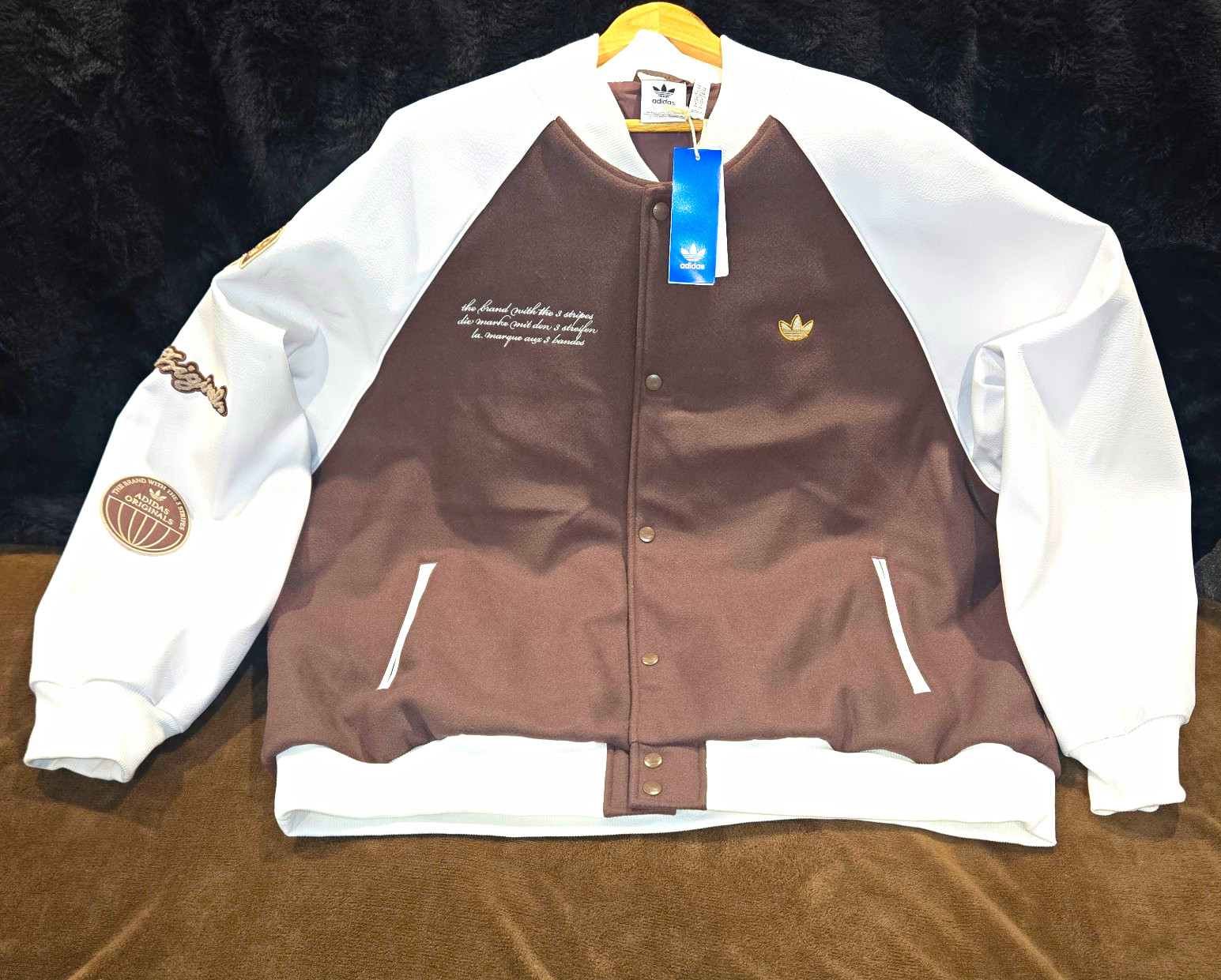 NWT-Mens Adidas Originals VRCT Jacket Earth Strata Brown IS0191- Size XXL