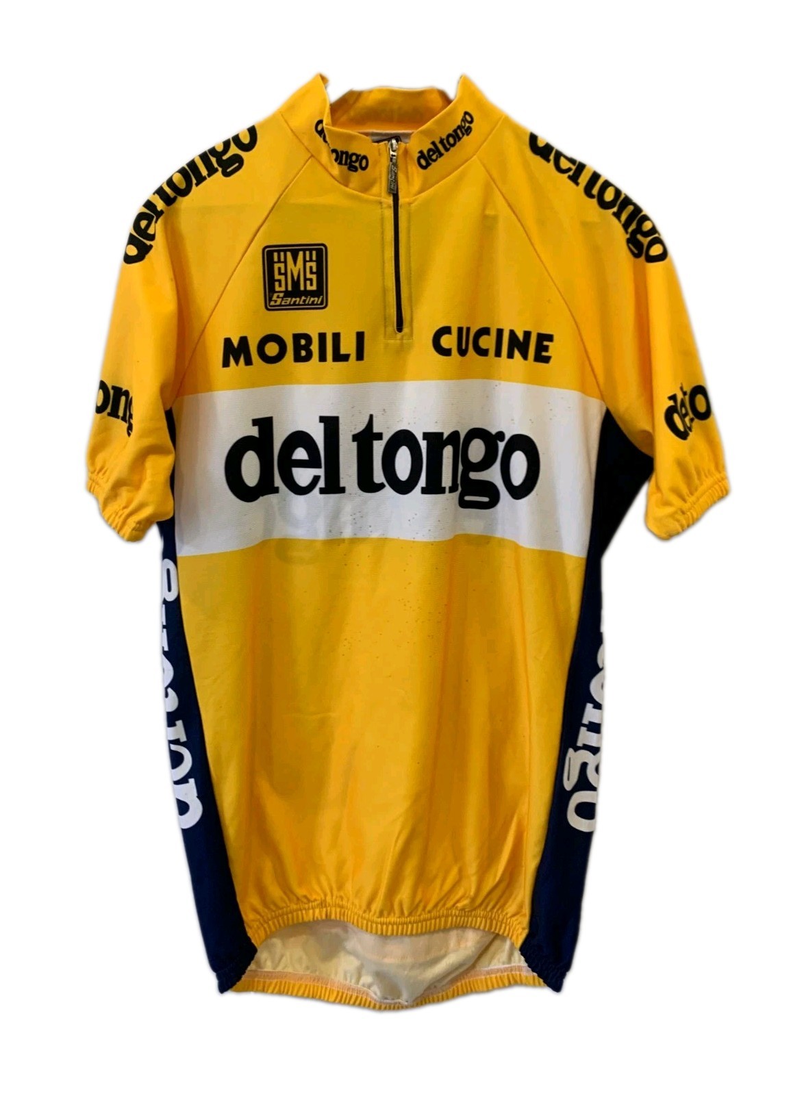 Vtg SMS Santini Del Tongo Cycling Jersey Mens L Yellow Made In Italy Retro #235